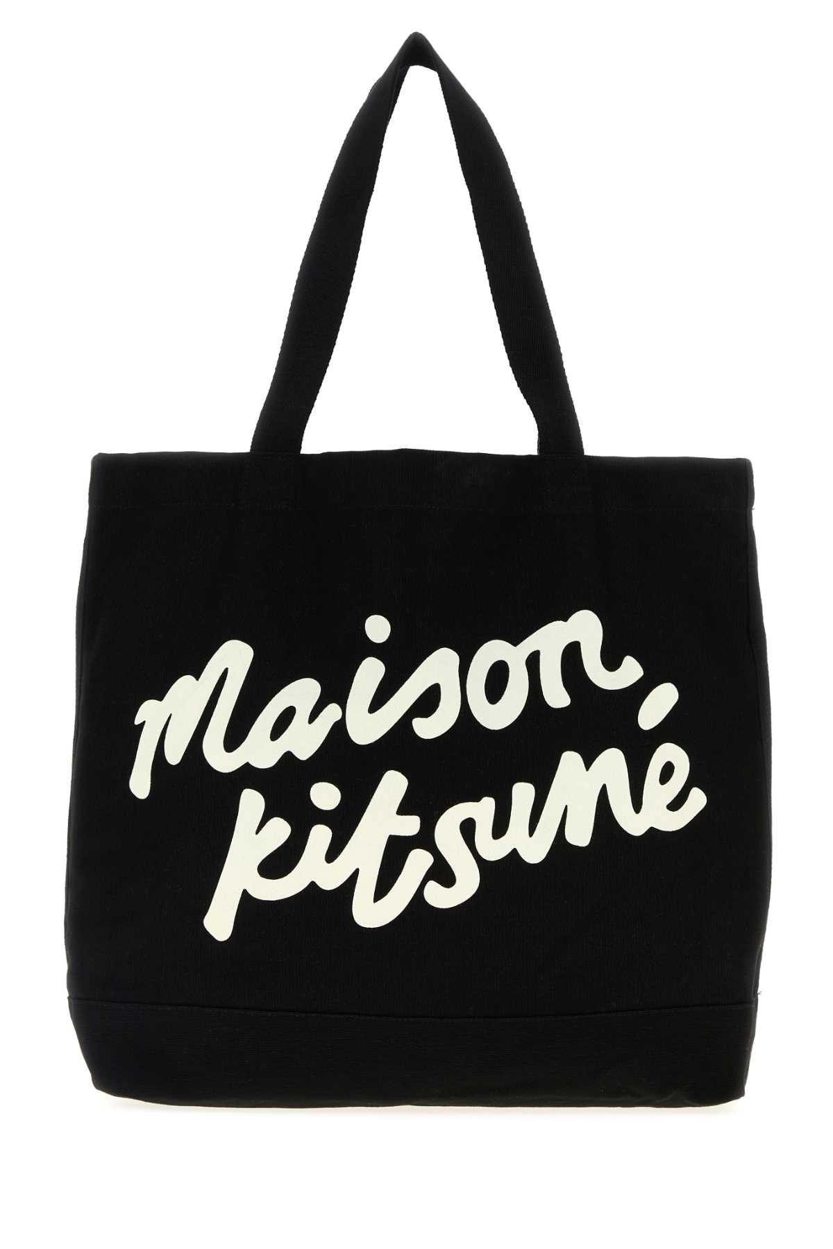 Maison Kitsuné Black Canvas Shopping Bag