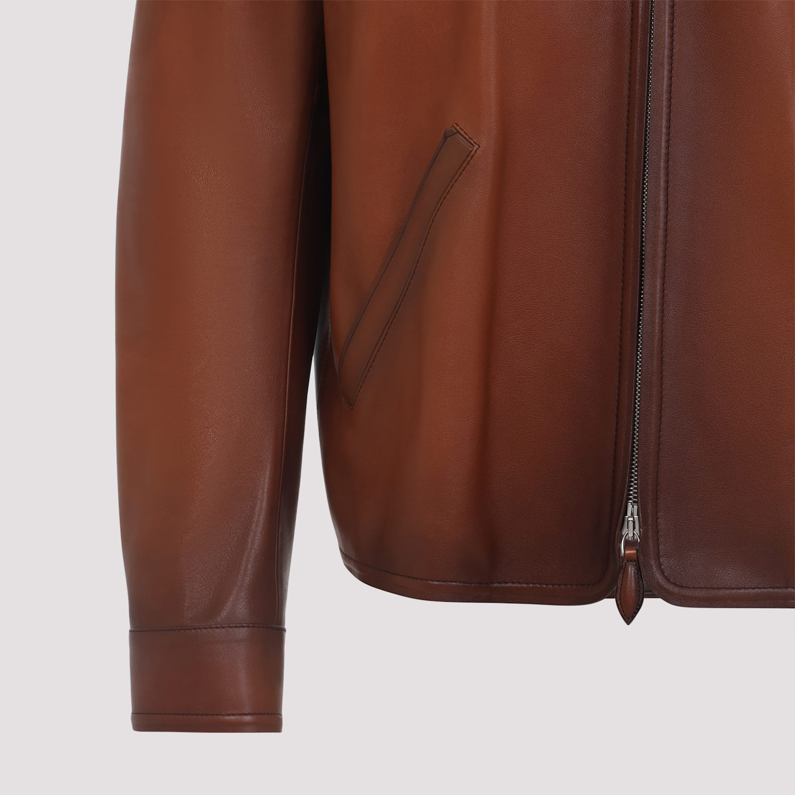 Berluti Patina 1 Jour Leather Jacket In Brown