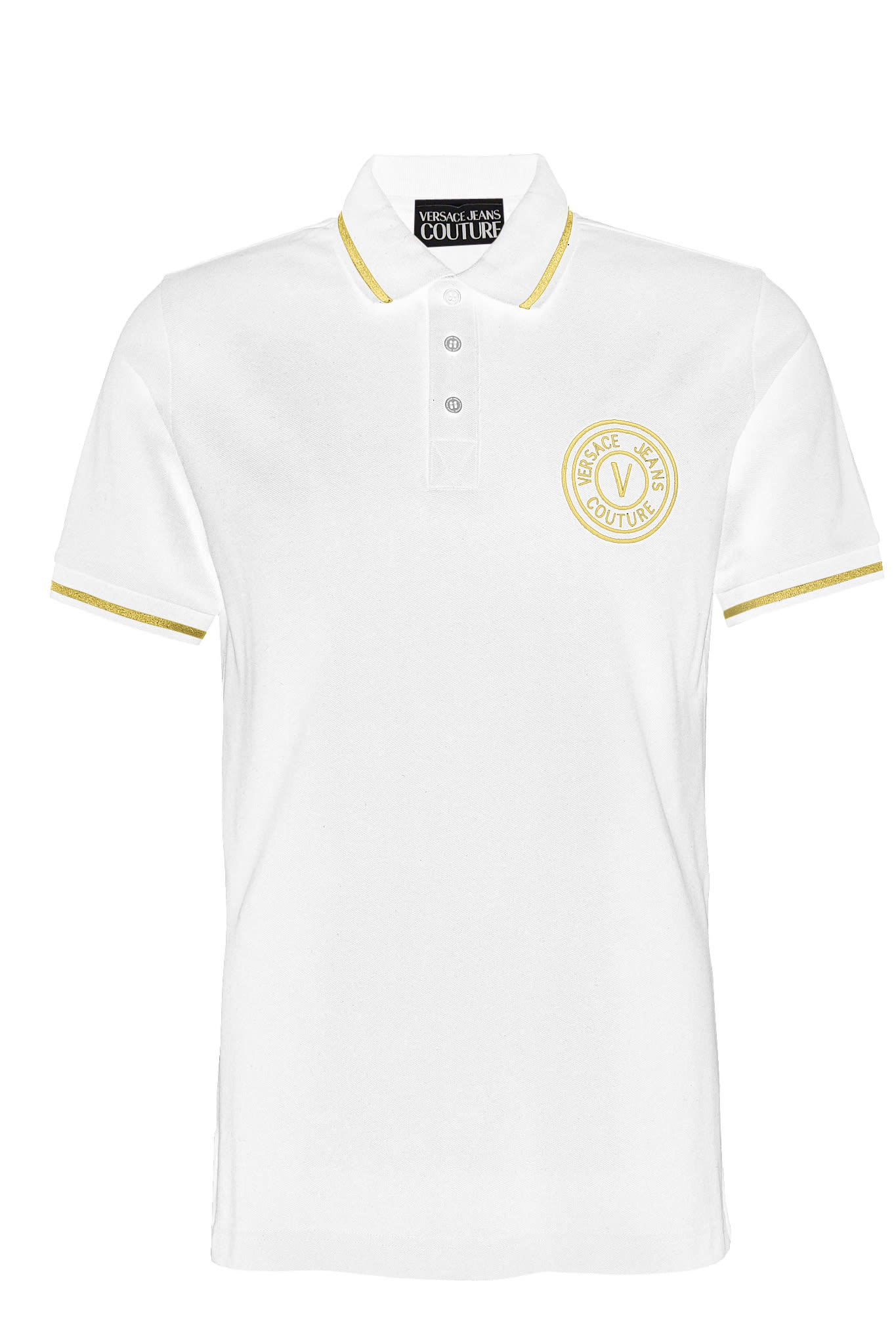 Shop Versace Jeans Couture Polo In White