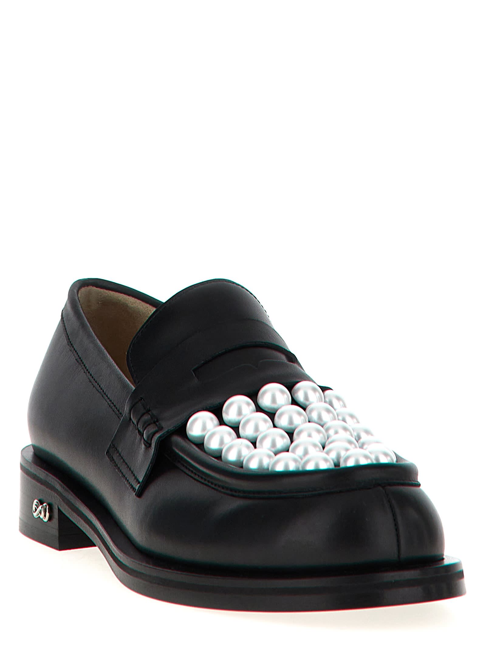 Shop Mach &amp; Mach Sirene Loafers In White/black