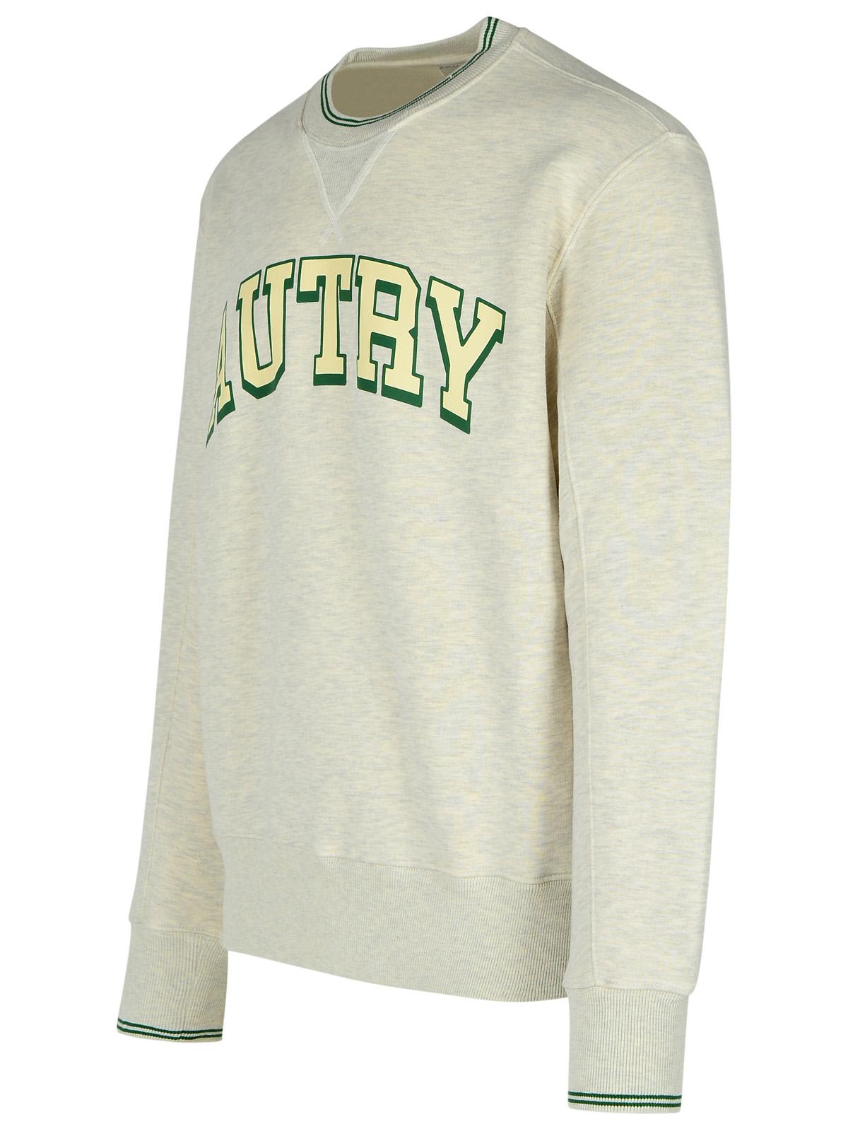 Shop Autry Grey Cotton Blend Sweatshirt In Green