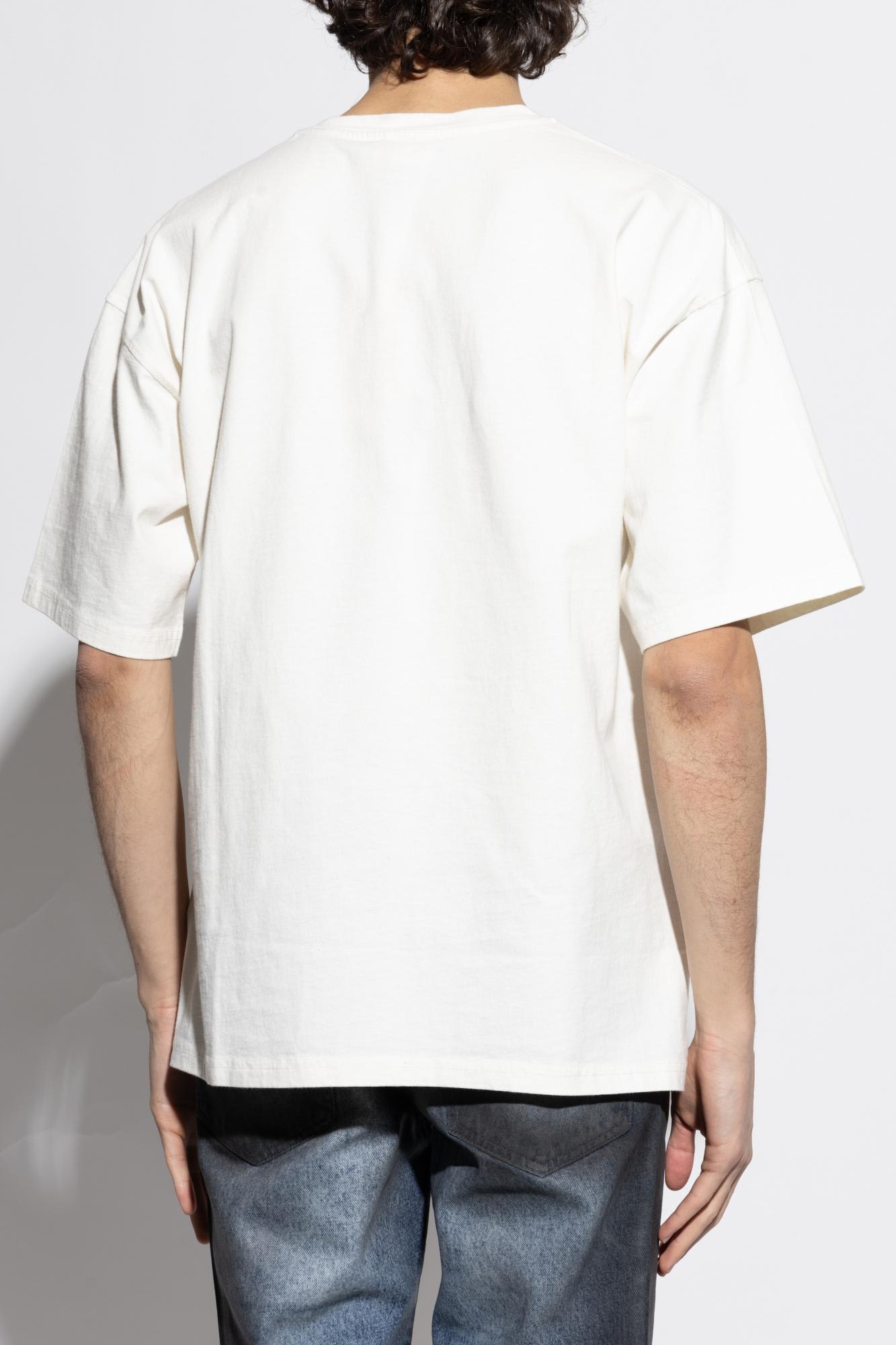 Diesel T-shirt With Distressed Flocked Logo In White