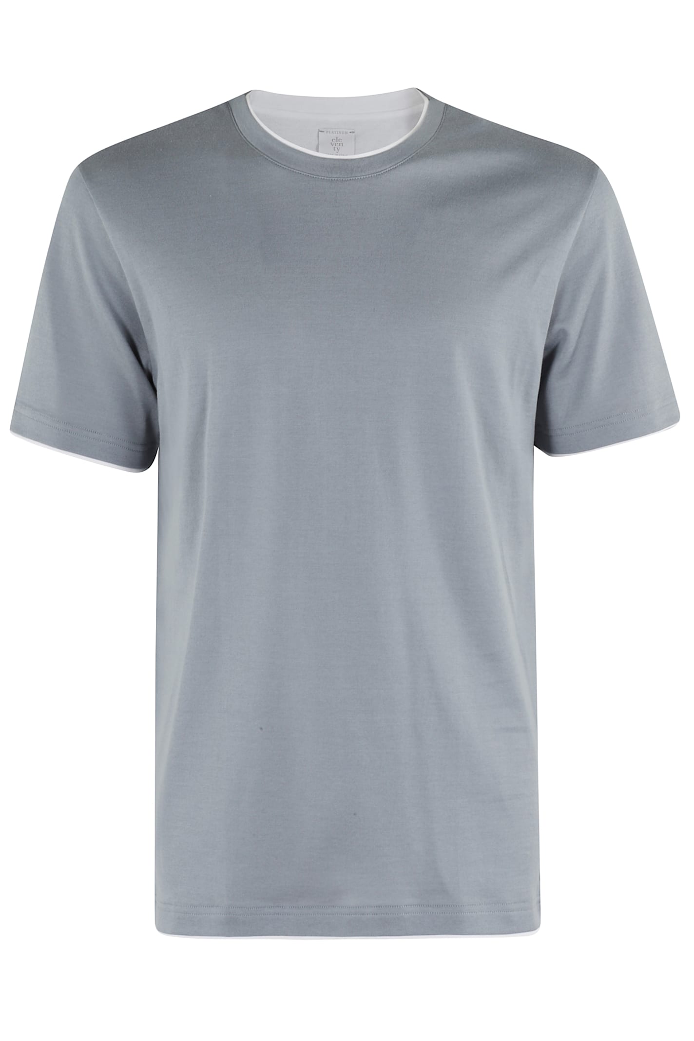 Eleventy Crew-neck Cotton T-shirt In Blue