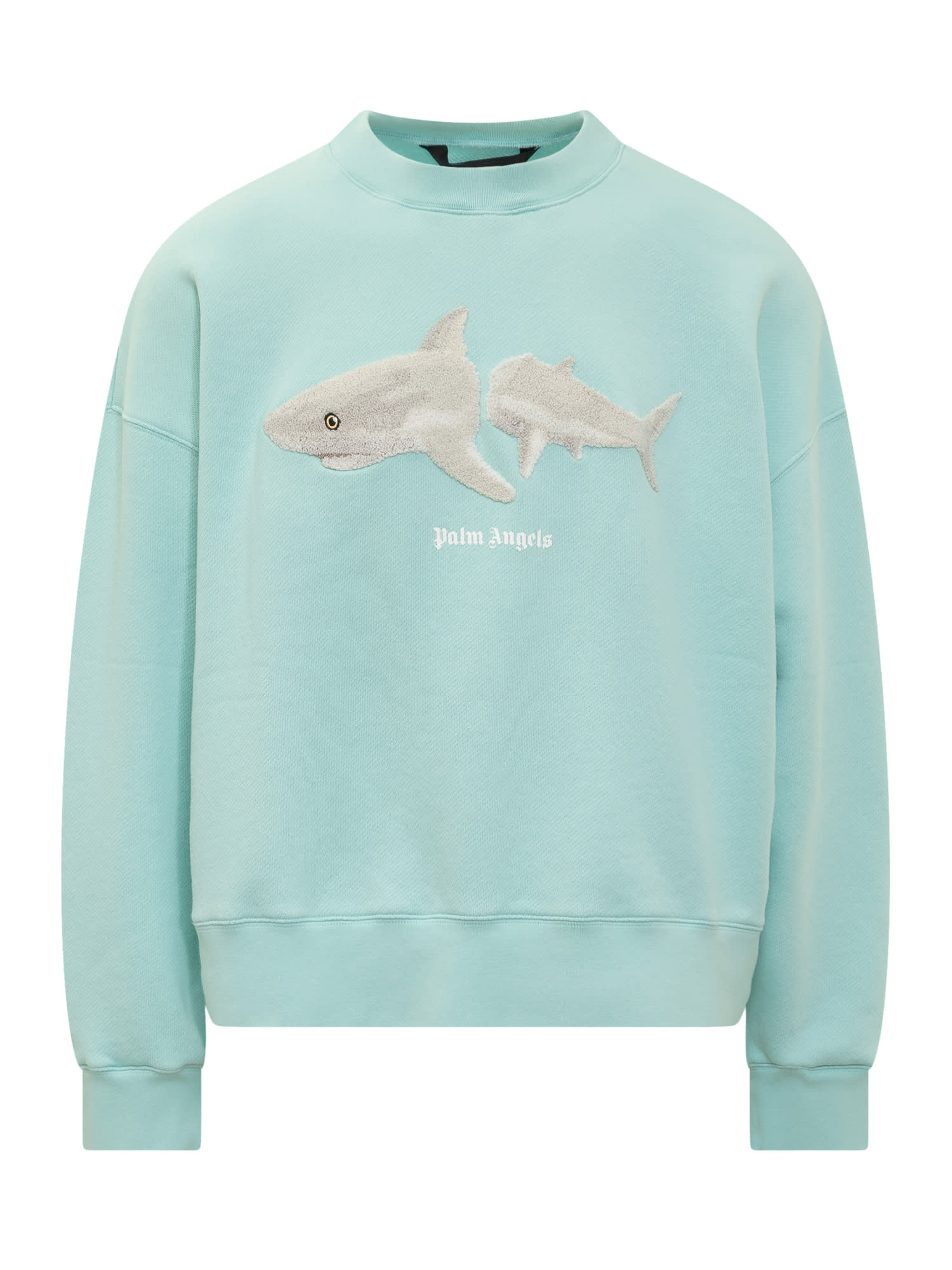 Shop Palm Angels Shark Sweatshirt In Light Blue