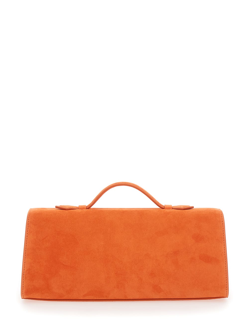 Savette Slim Symmetry Pochette In Suede In Red