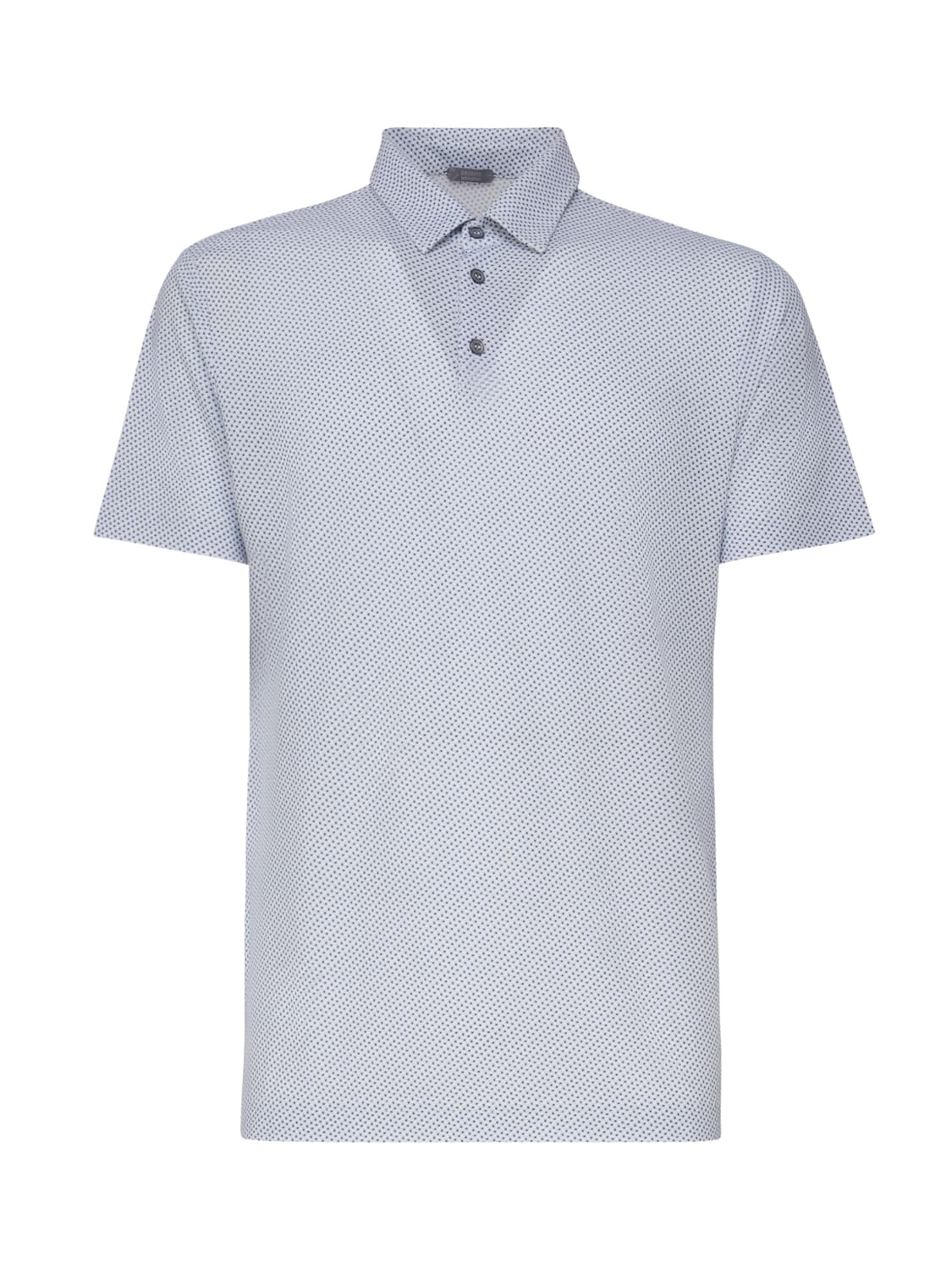 Shop Zanone Polo Shirt With Geometric Print In Blue