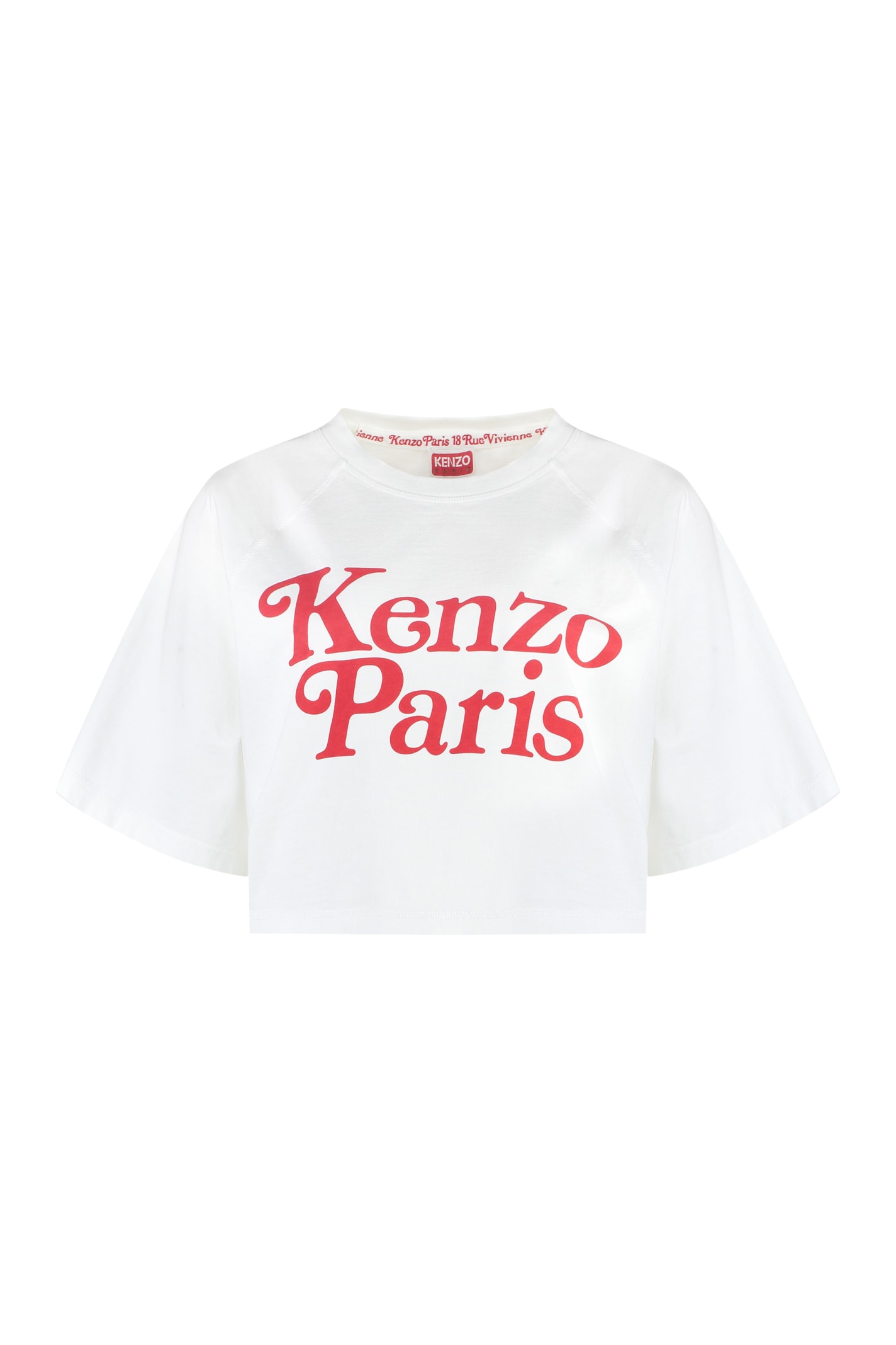 KENZO KENZO BY VERDY COTTON CROP TOP WITH LOGO