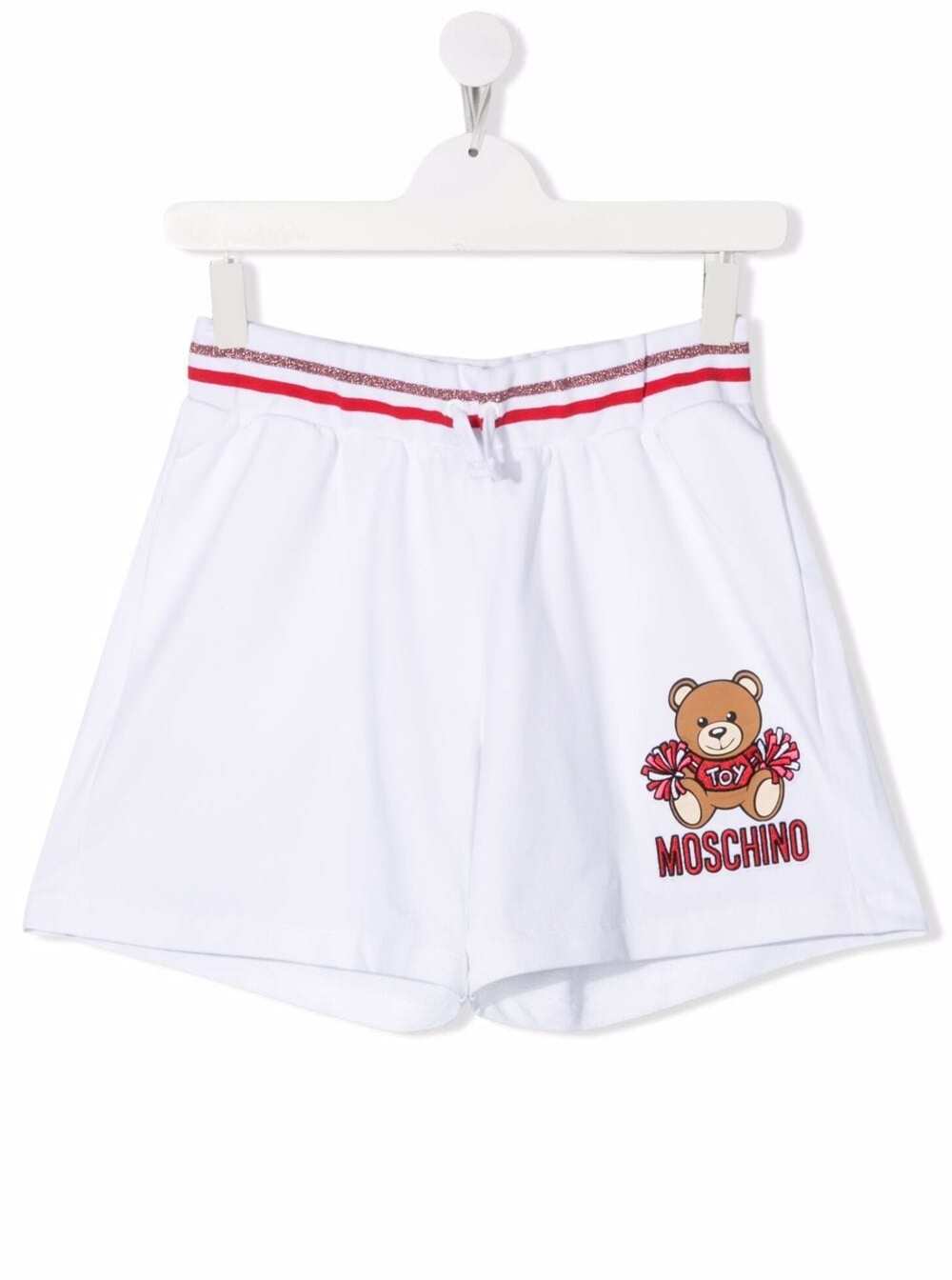 Moschino Kids Girl s White Cotton Shorts With Logo Print
