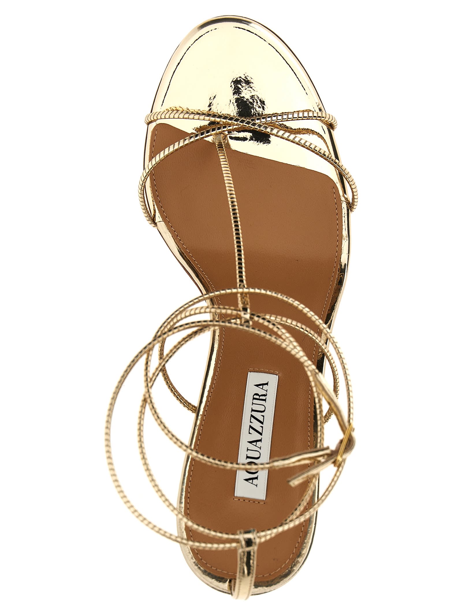 Shop Aquazzura Roman Romance Sandals In Gold