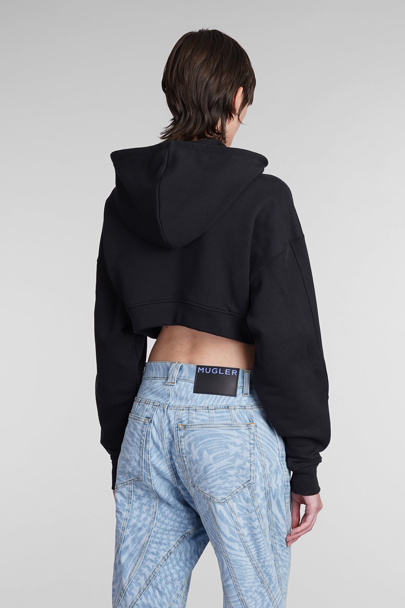 Shop Mugler Sweatshirt In Black Cotton
