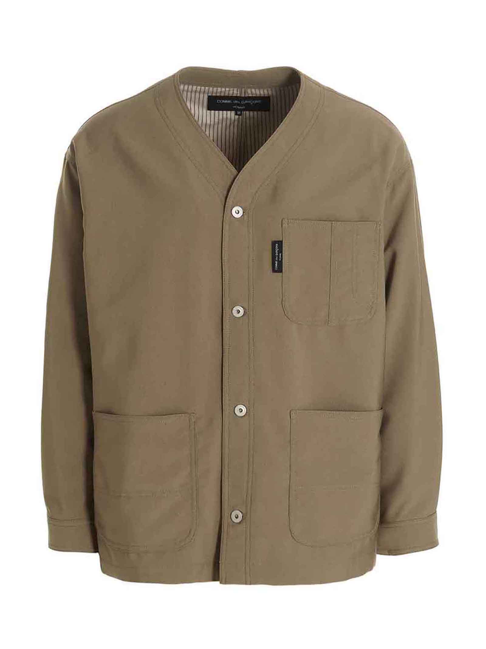 Shop Comme Des Garçons Homme Deux Tropical Wool Blazer Jacket In Beige