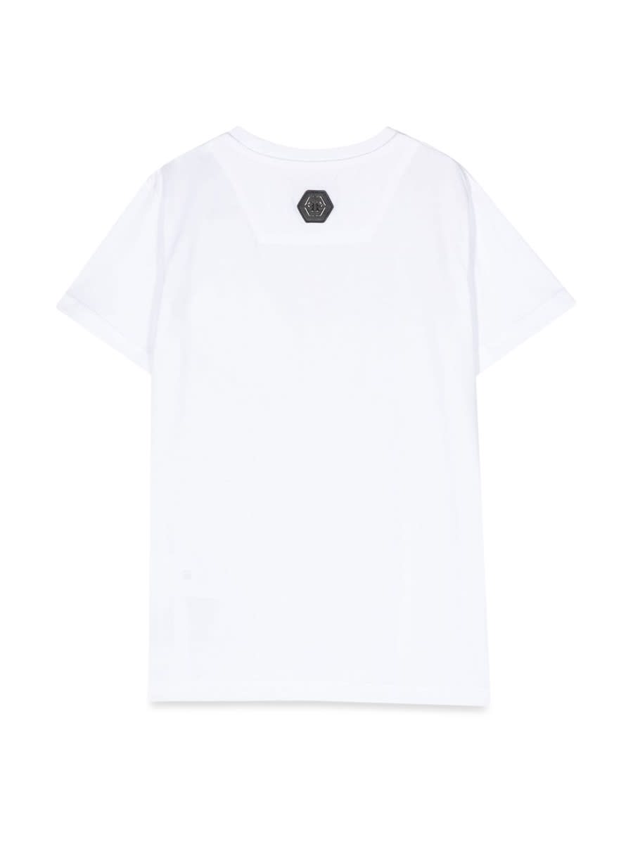 Shop Philipp Plein Maxi T-shirt Bear In White