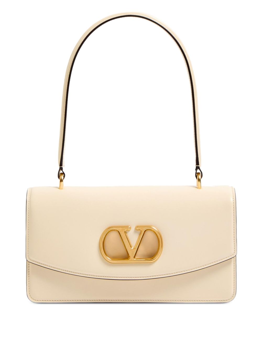 Valentino Vain Leather Top Handle Bag In Neutral