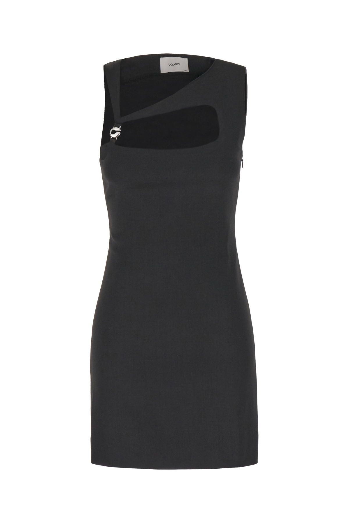 Shop Coperni Charcoal Stretch Polyester Blend Dress In Black