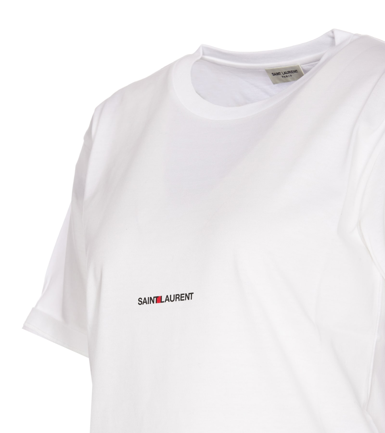 Shop Saint Laurent Rive Gauche T-shirt In Bianco