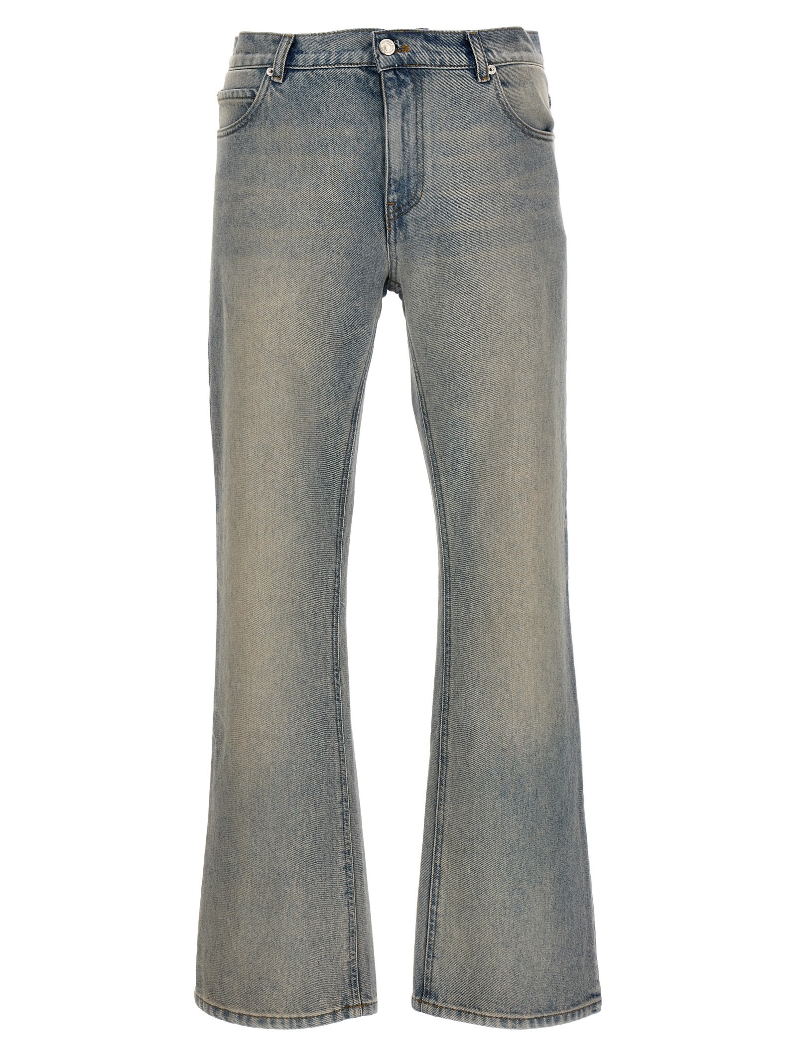 Shop Courrèges 70s Bootcut Jeans In Denim Blue