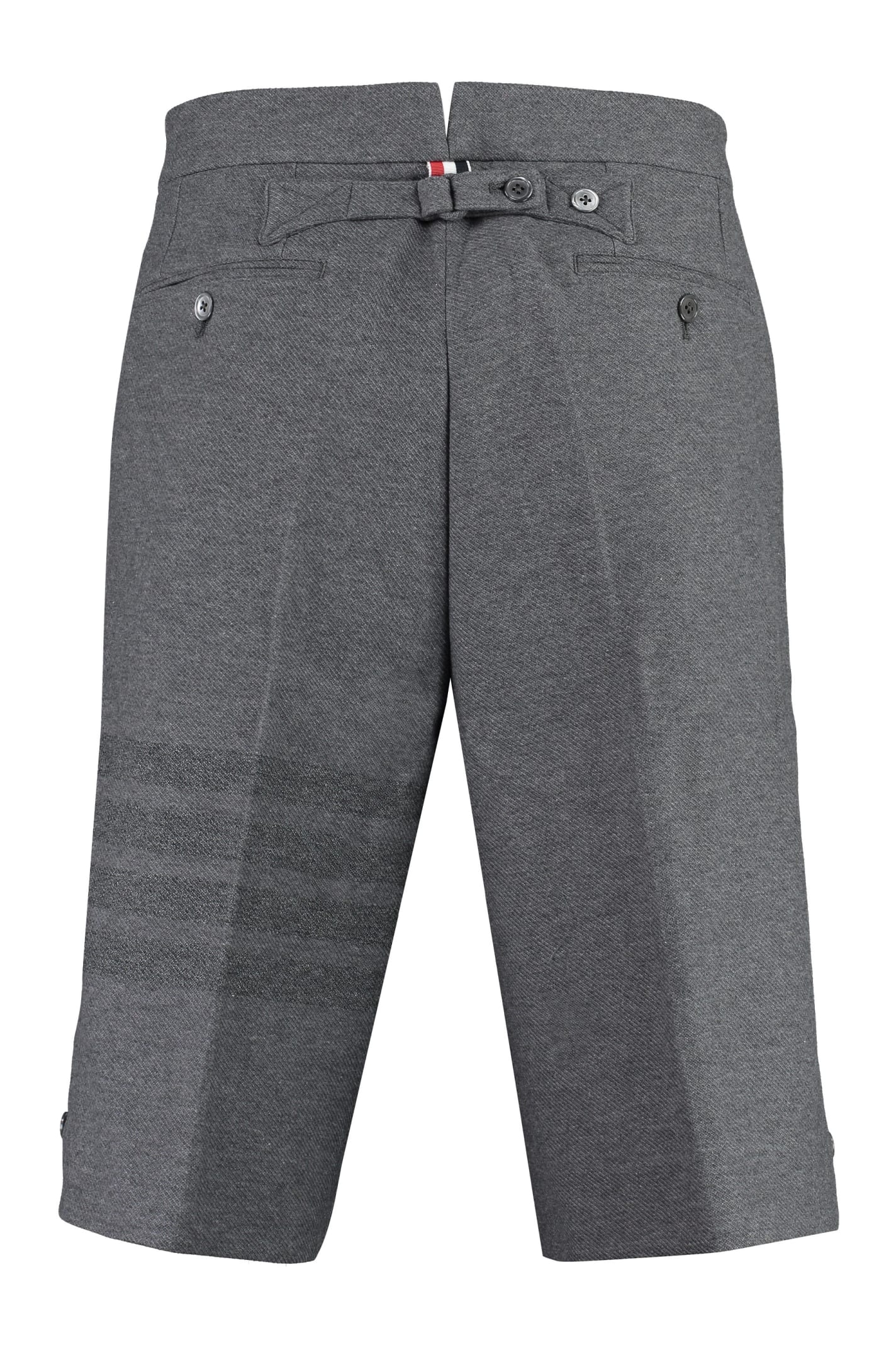 Thom Browne Shorts With 4-bar Motif In Grey