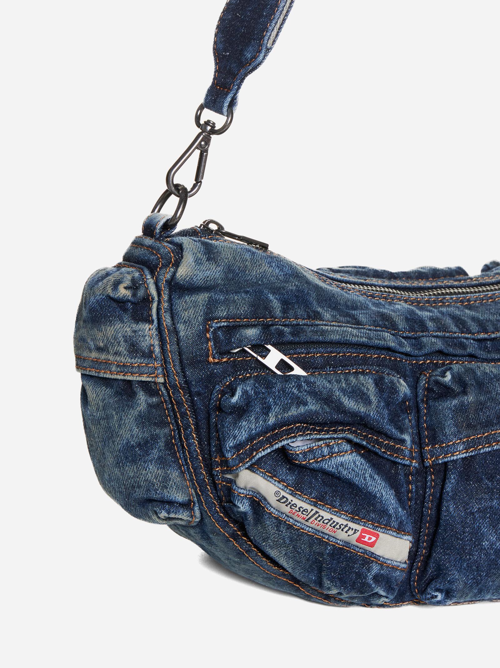 Shop Diesel Re-edition Travel Denim Shoulder Bag In H1410