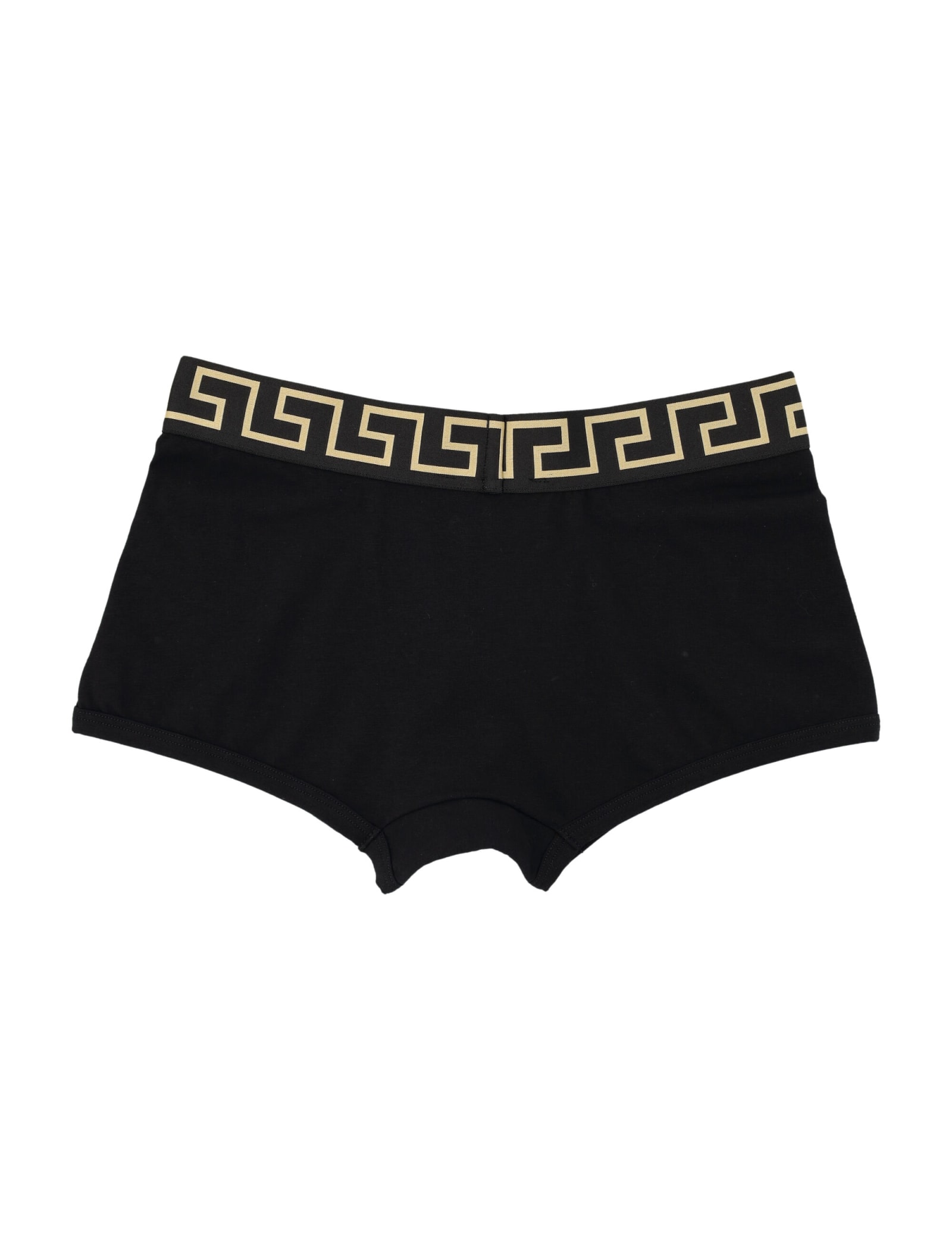 Versace Black Briefs With Elastic Waist With Medusa Print In Black