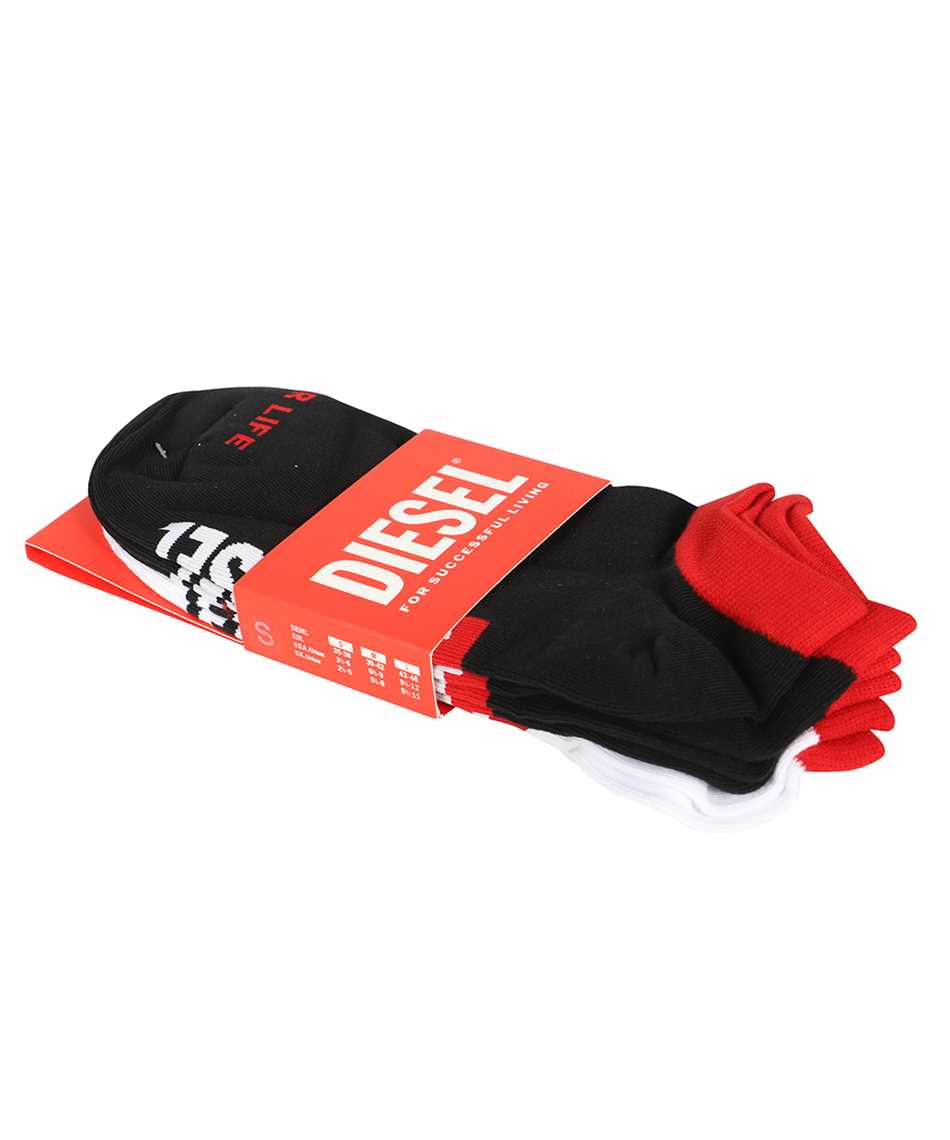 Diesel Set Of Three Socks In Black
