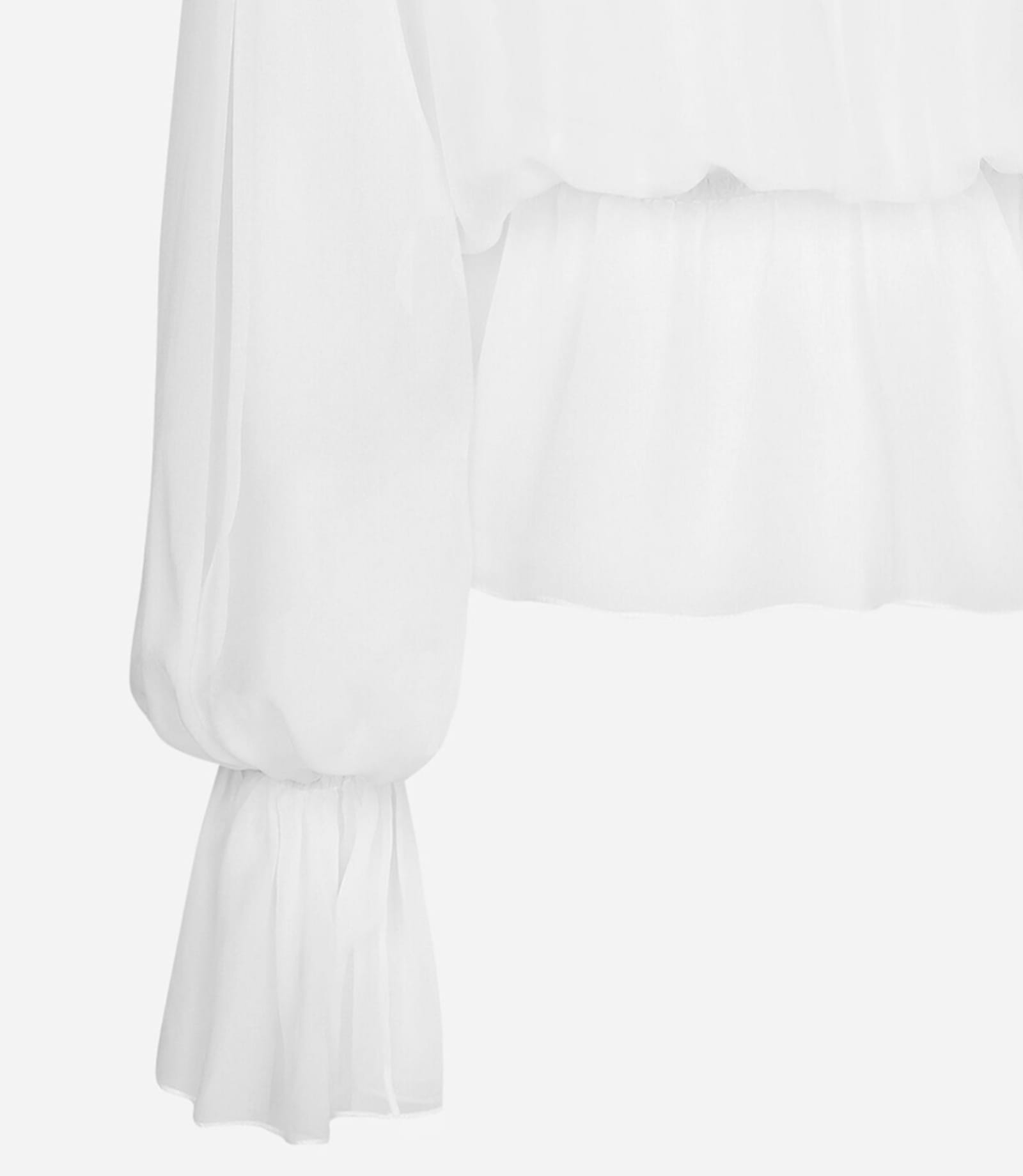 Shop Dolce & Gabbana Chiffon Blouse With Ruffles In White