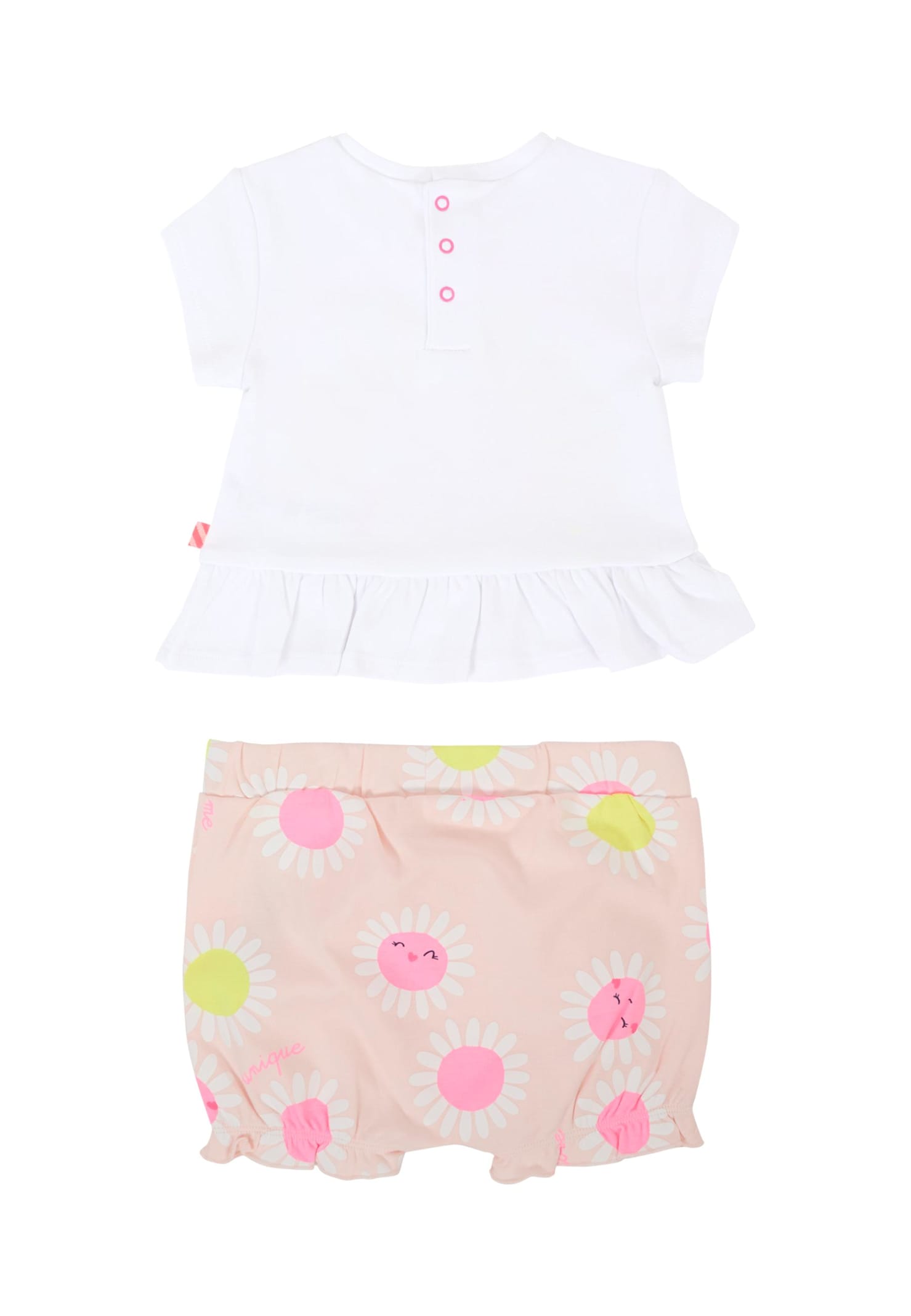 Billieblush White Suit For Baby Girl With Daisy In White