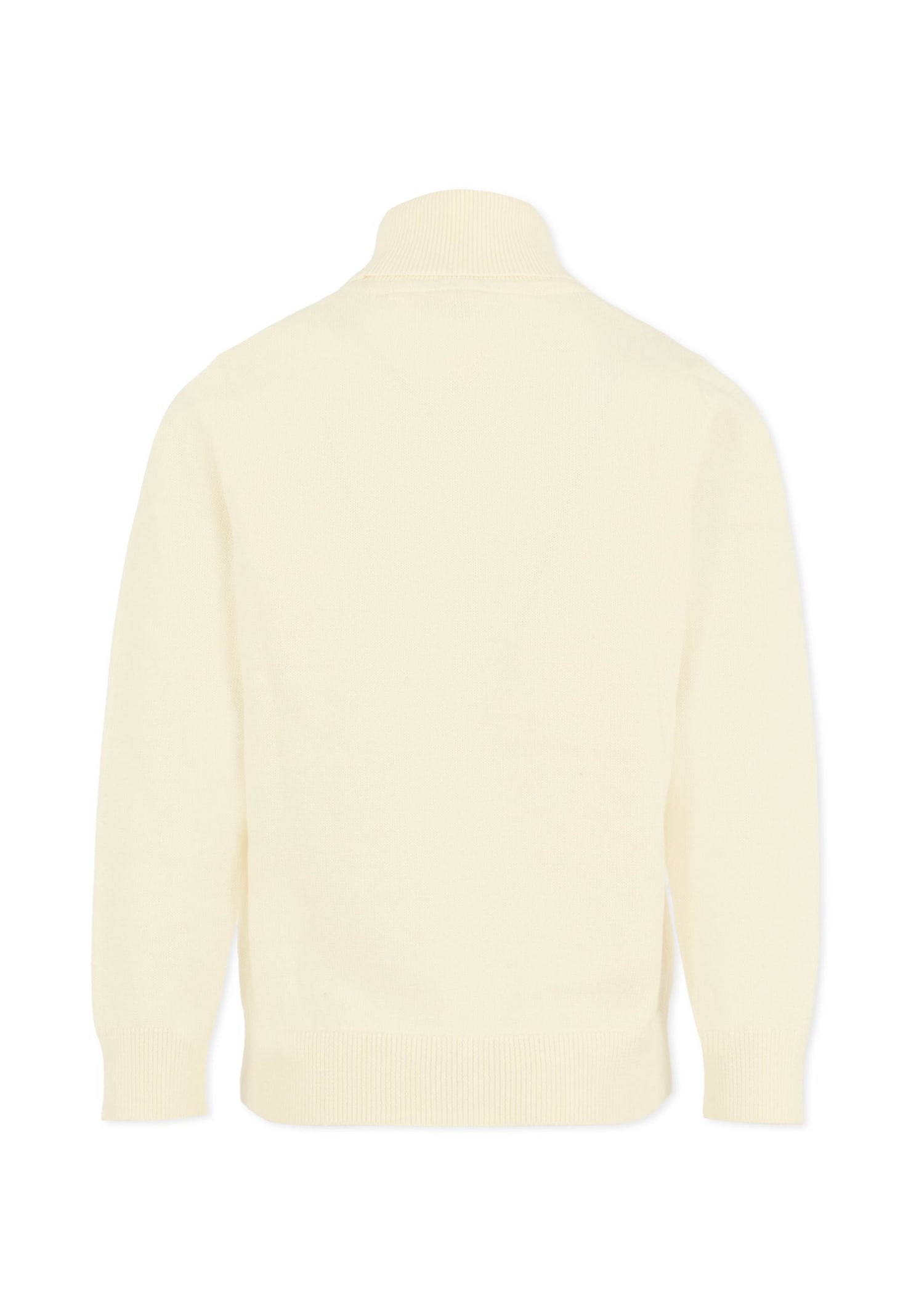 Tommy Hilfiger Ivory Turtleneck For Boy With Flag In White