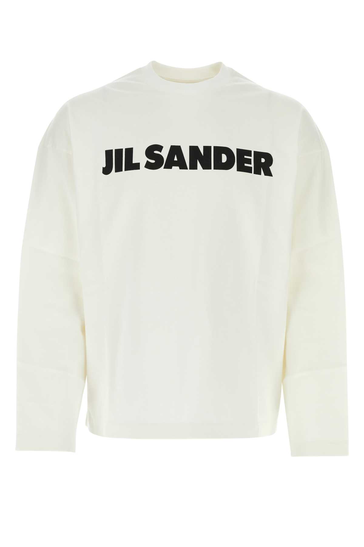 Jil Sander White Cotton T-shirt In Neutral