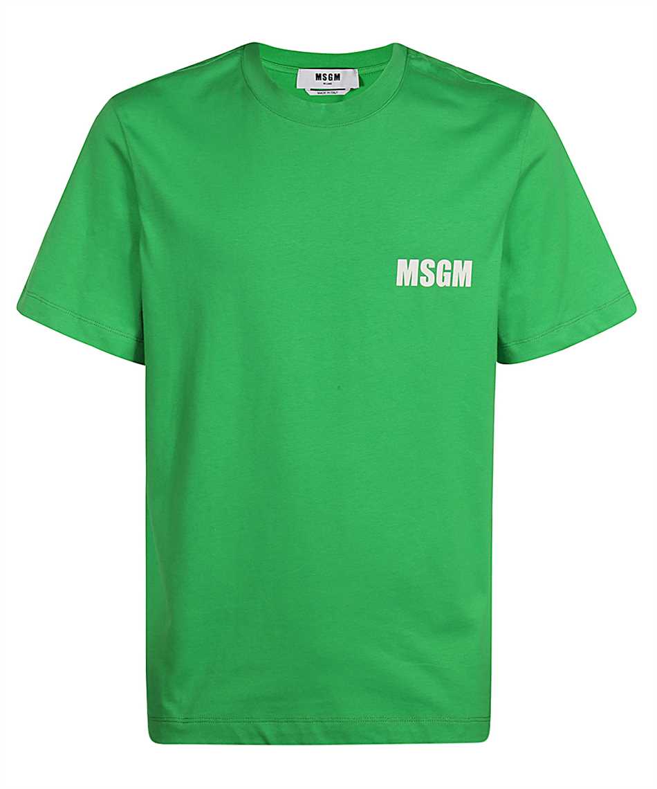 Msgm Logo-print Cotton T-shirt In Green