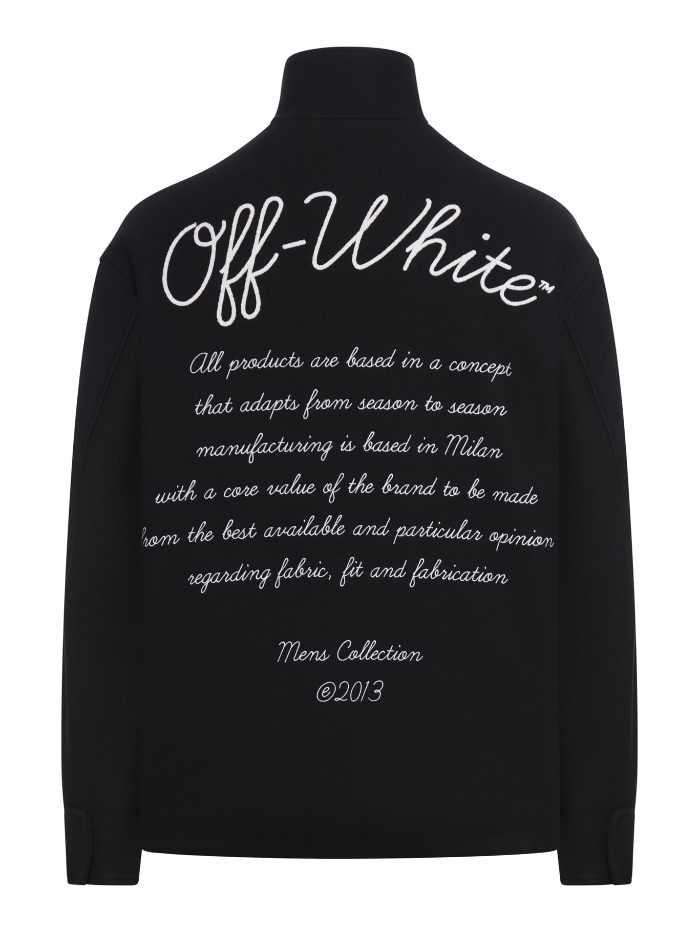 Shop Off-white Wool Varsity Field Jkt Black White