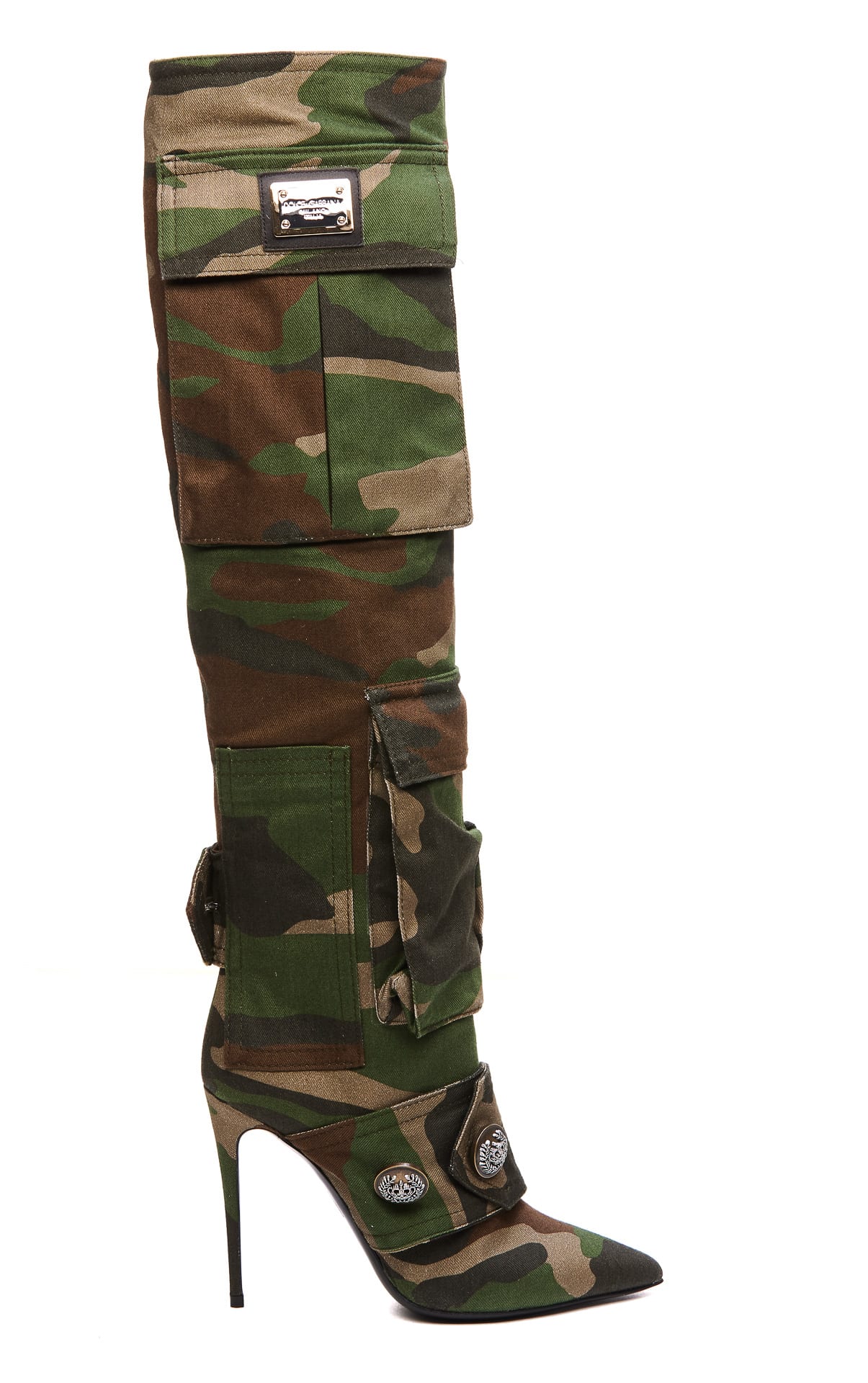 Dolce & Gabbana Patchwork Camouflage Boots