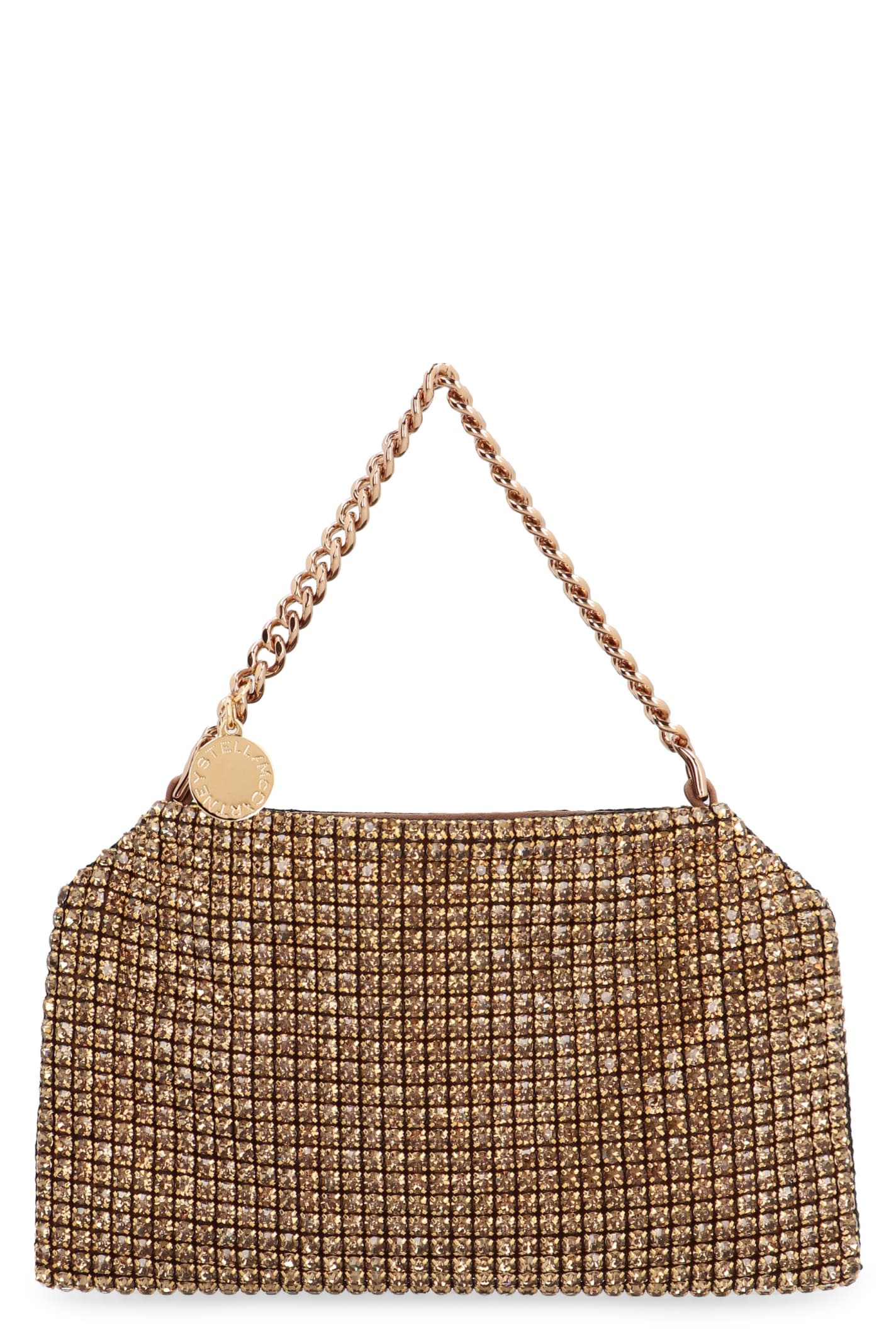 Shop Stella Mccartney Falabella Net Shoulder Bag In Brown