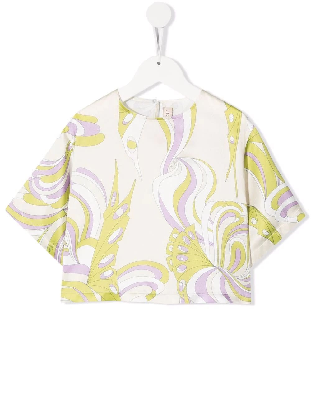 Emilio Pucci Kids White Top With Lilac And Light Green Print