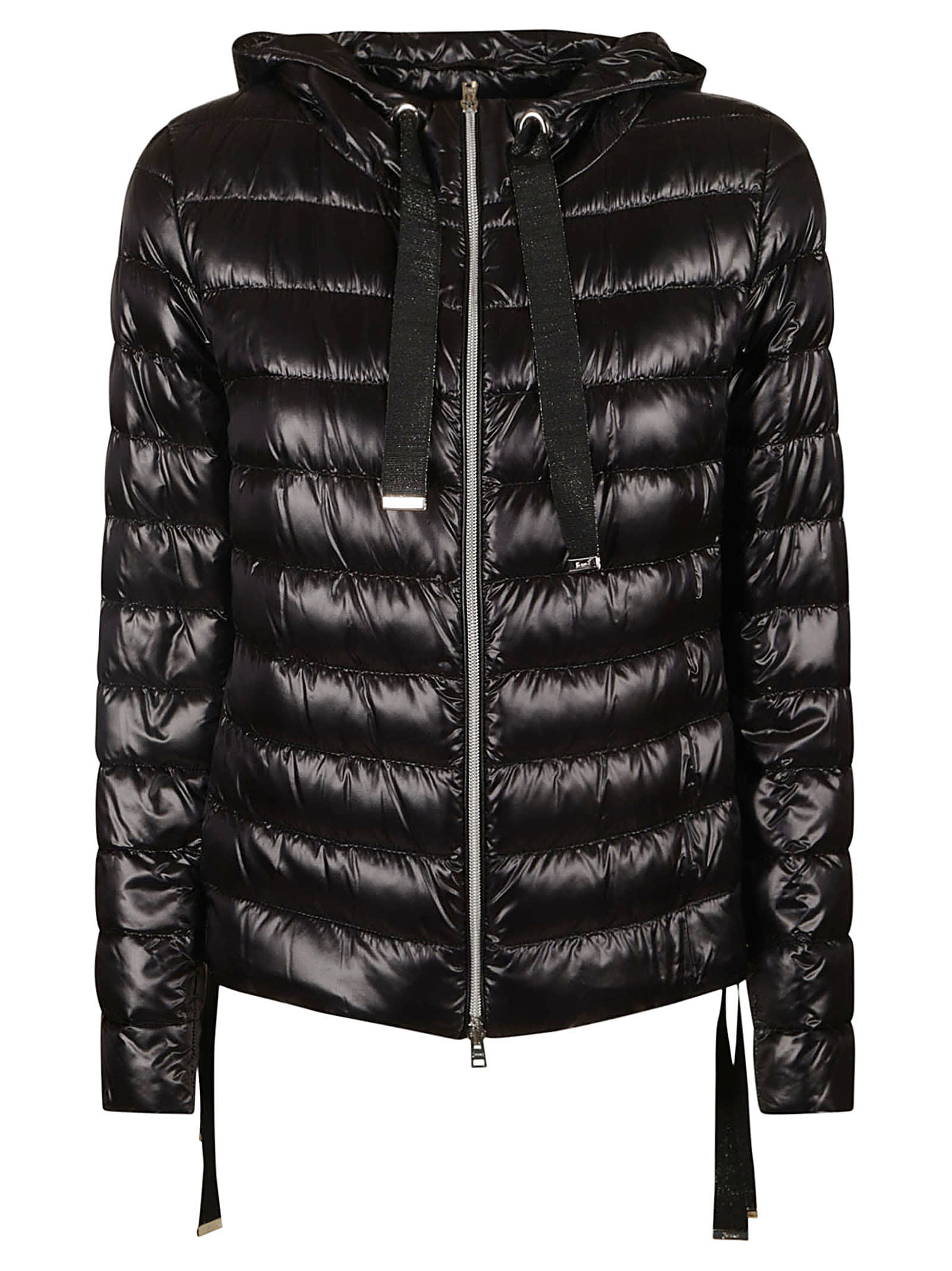 Shop Herno Plain Zipped Padded Jacket In Black