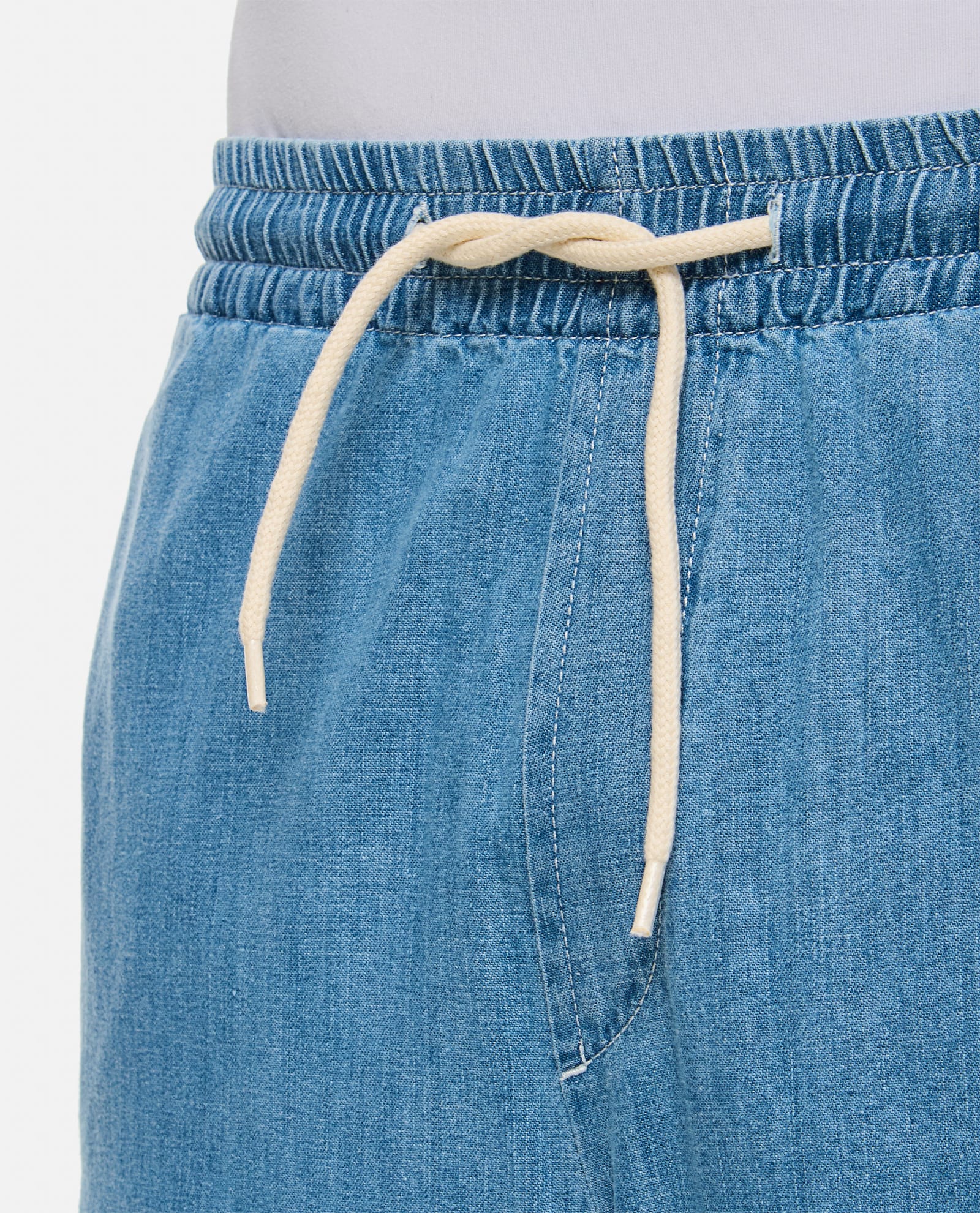 Shop Apc Vncent Cotton Pants In Clear Blue