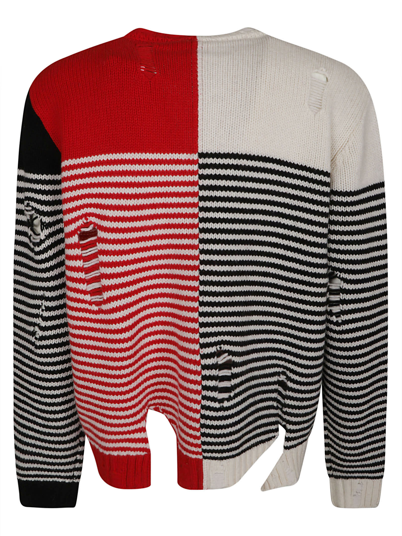 Shop Charles Jeffrey Loverboy Destroyed Effect Stripe Knit Sweater In Multicolor