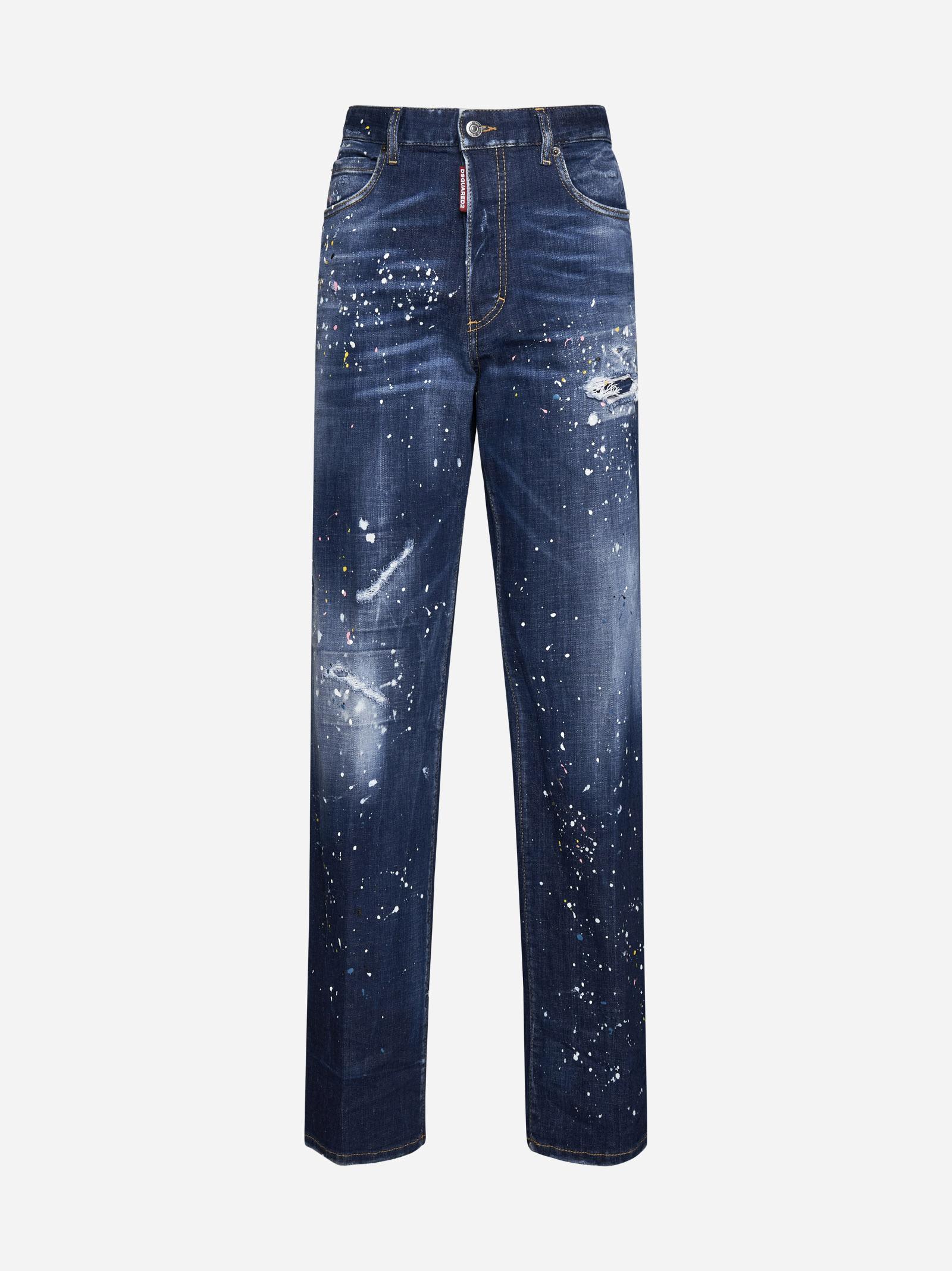 Shop Dsquared2 San Diego Jeans In Navy Blue