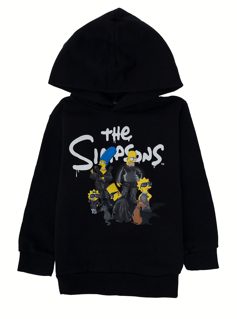 Balenciaga Boy Black Jersey Hoodie With Simpson Logo Print