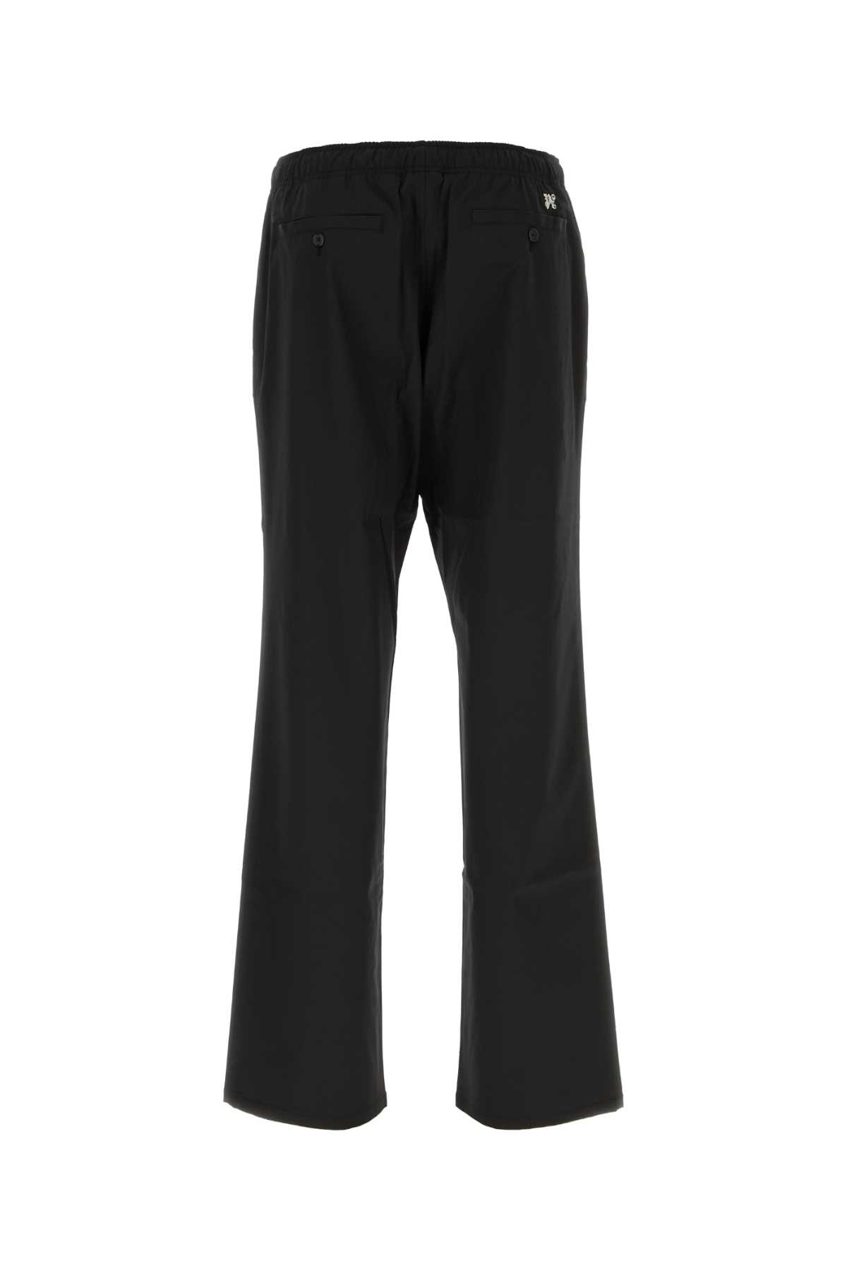Palm Angels Black Stretch Polyester Blend Pant In Blackblac