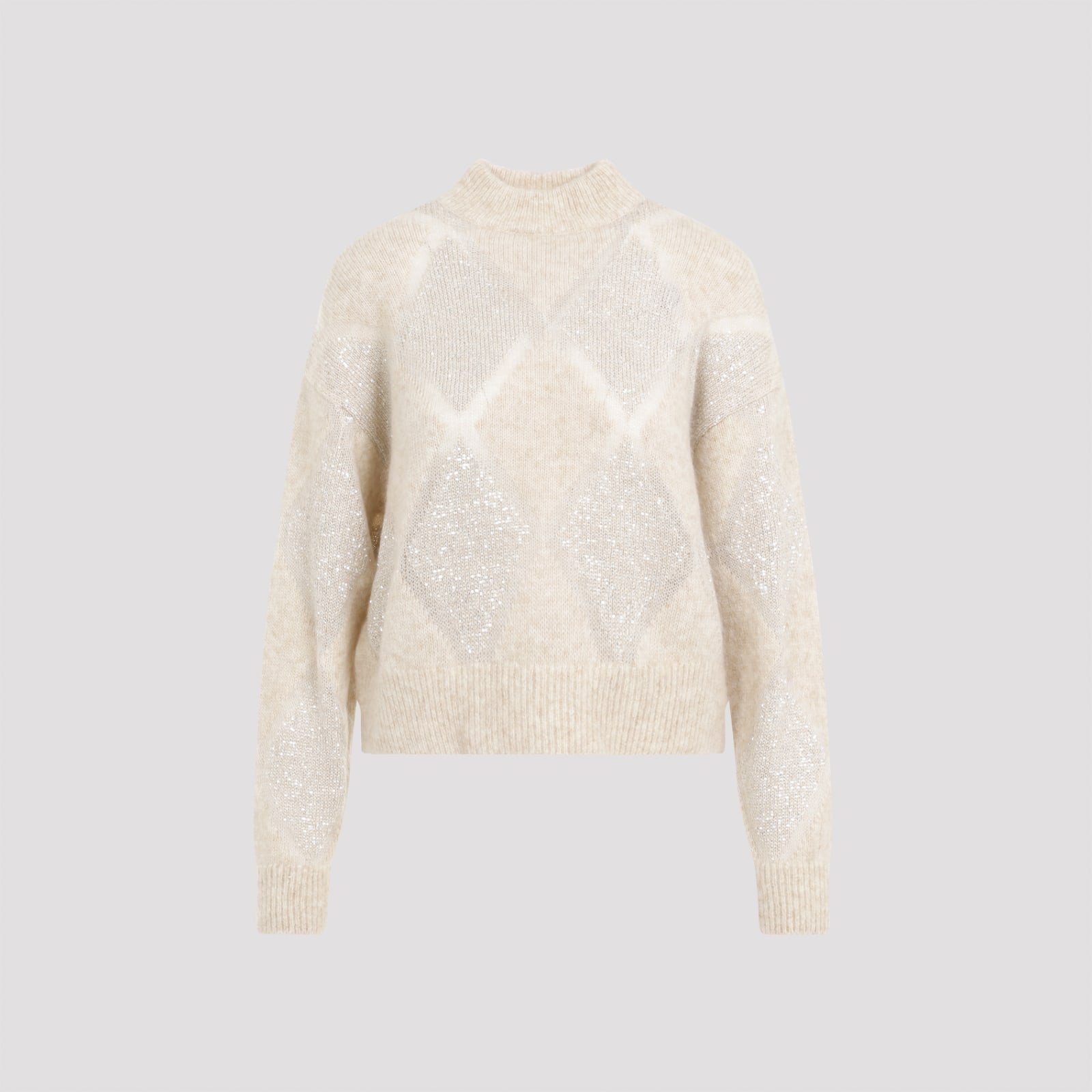 Shop Brunello Cucinelli Rombi Sweater Pullover In Beige