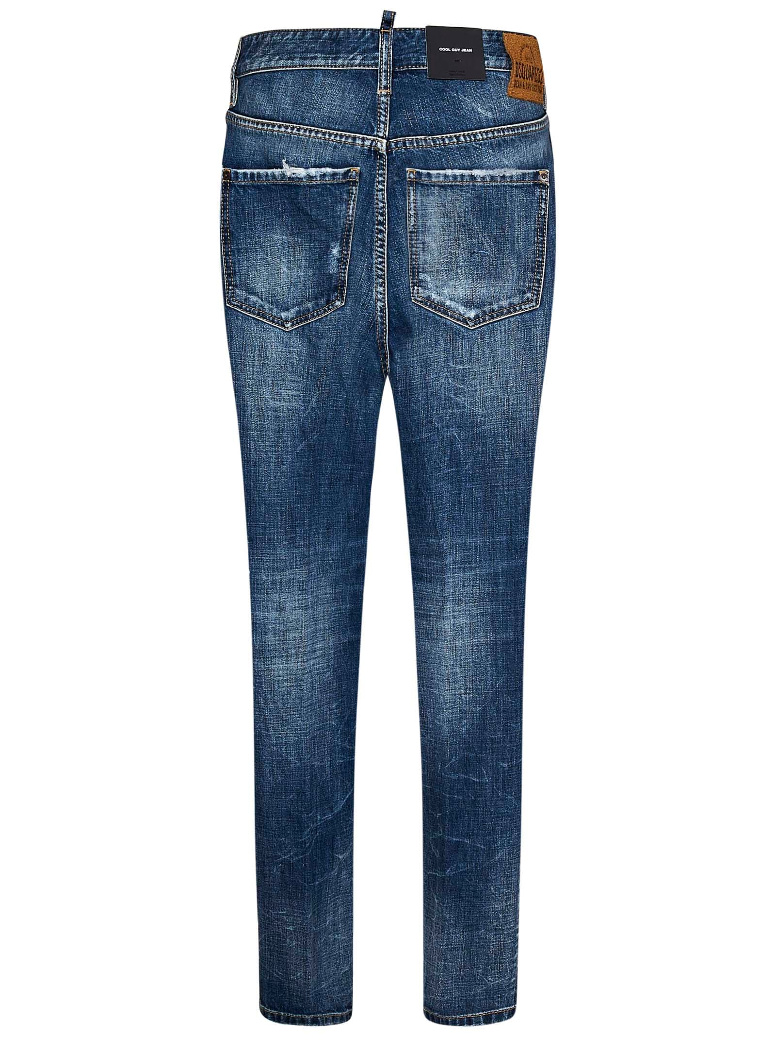 Shop Dsquared2 Medium Reflective Lake Cool Guy Jeans In Blue