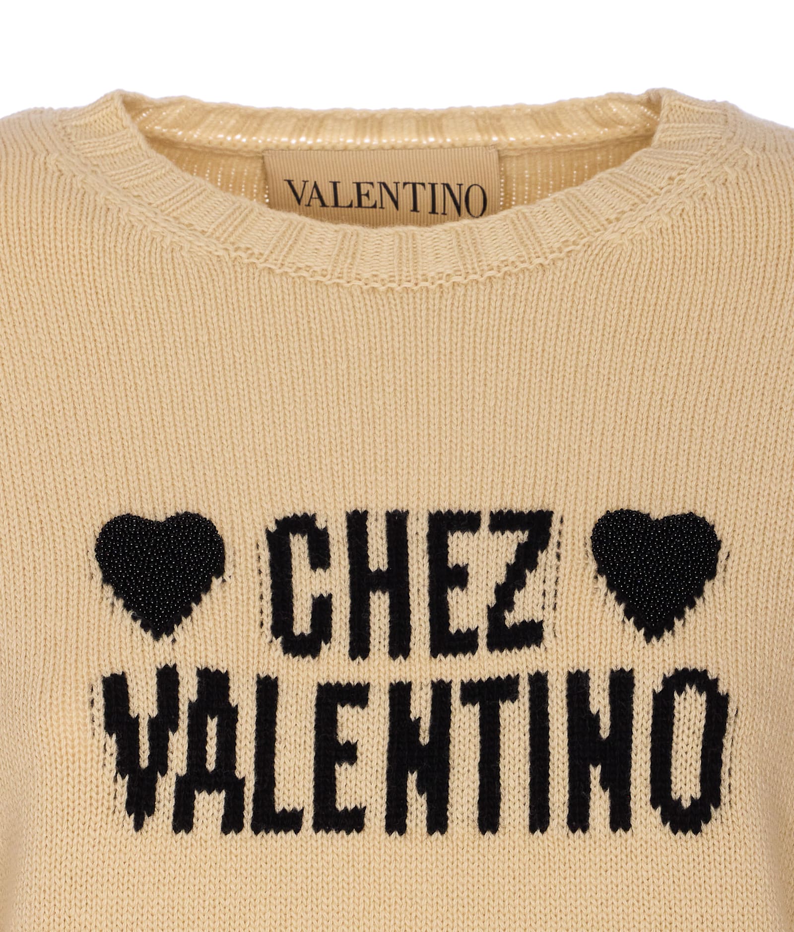 Valentino Beige Chez Logo Sweater In Neutral