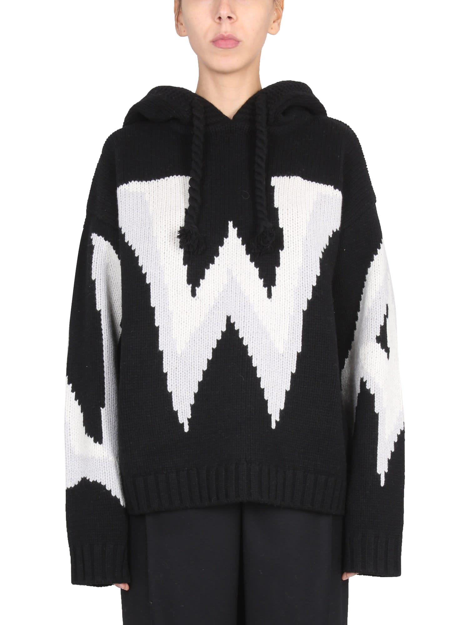 Jw Anderson Knit Sweatshirt With Logo In Black