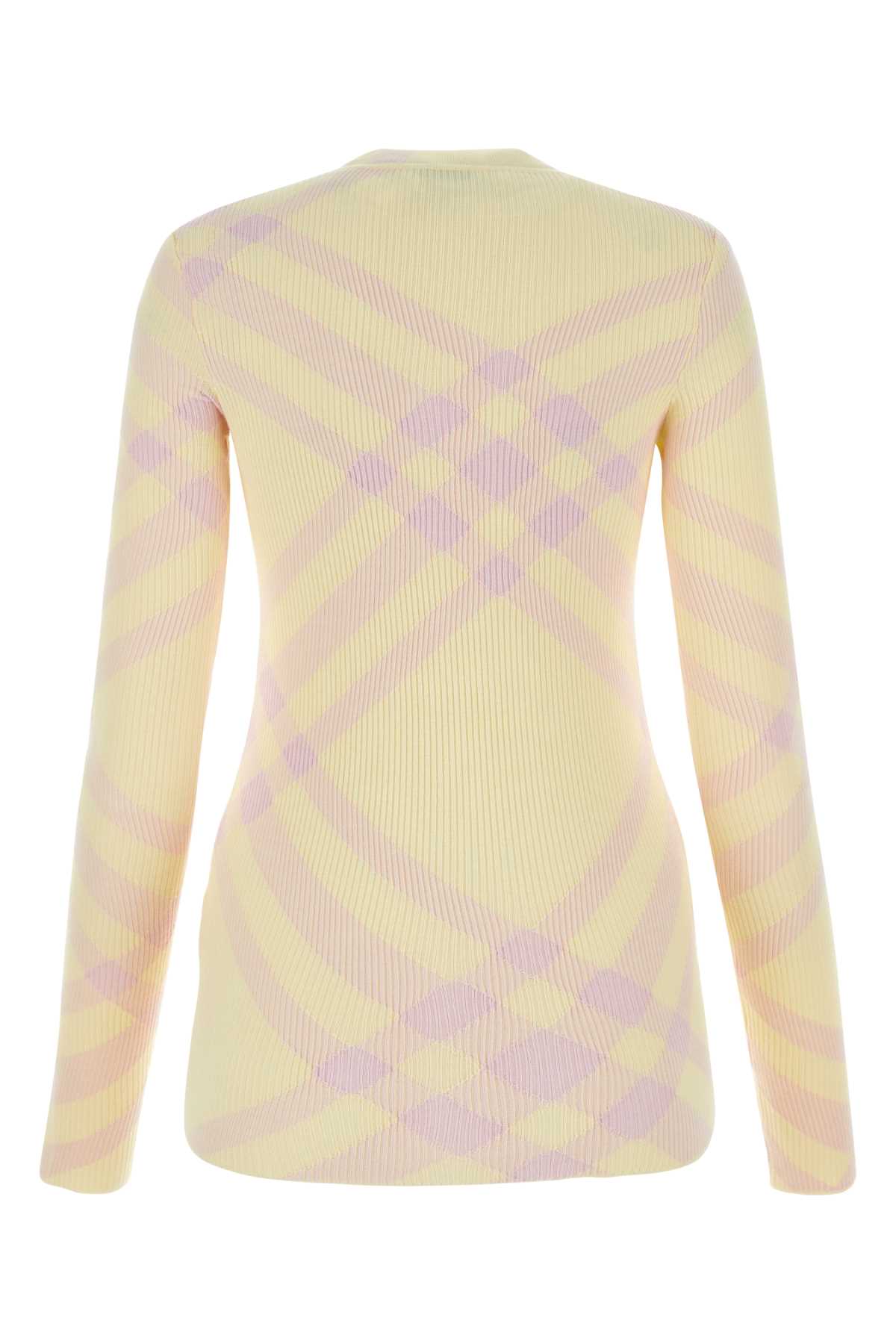 Shop Burberry Embroidered Wool Sweater In Sherbetipcheck