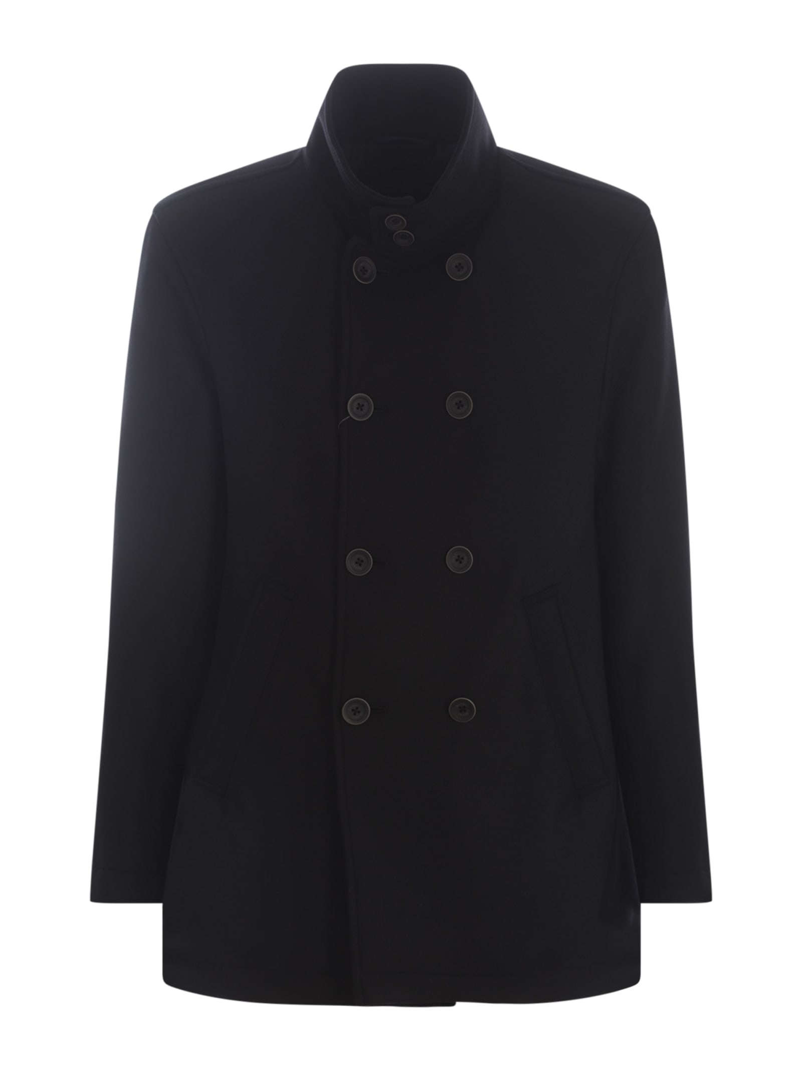 Shop Herno Jacket  In Virgin Wool In Black