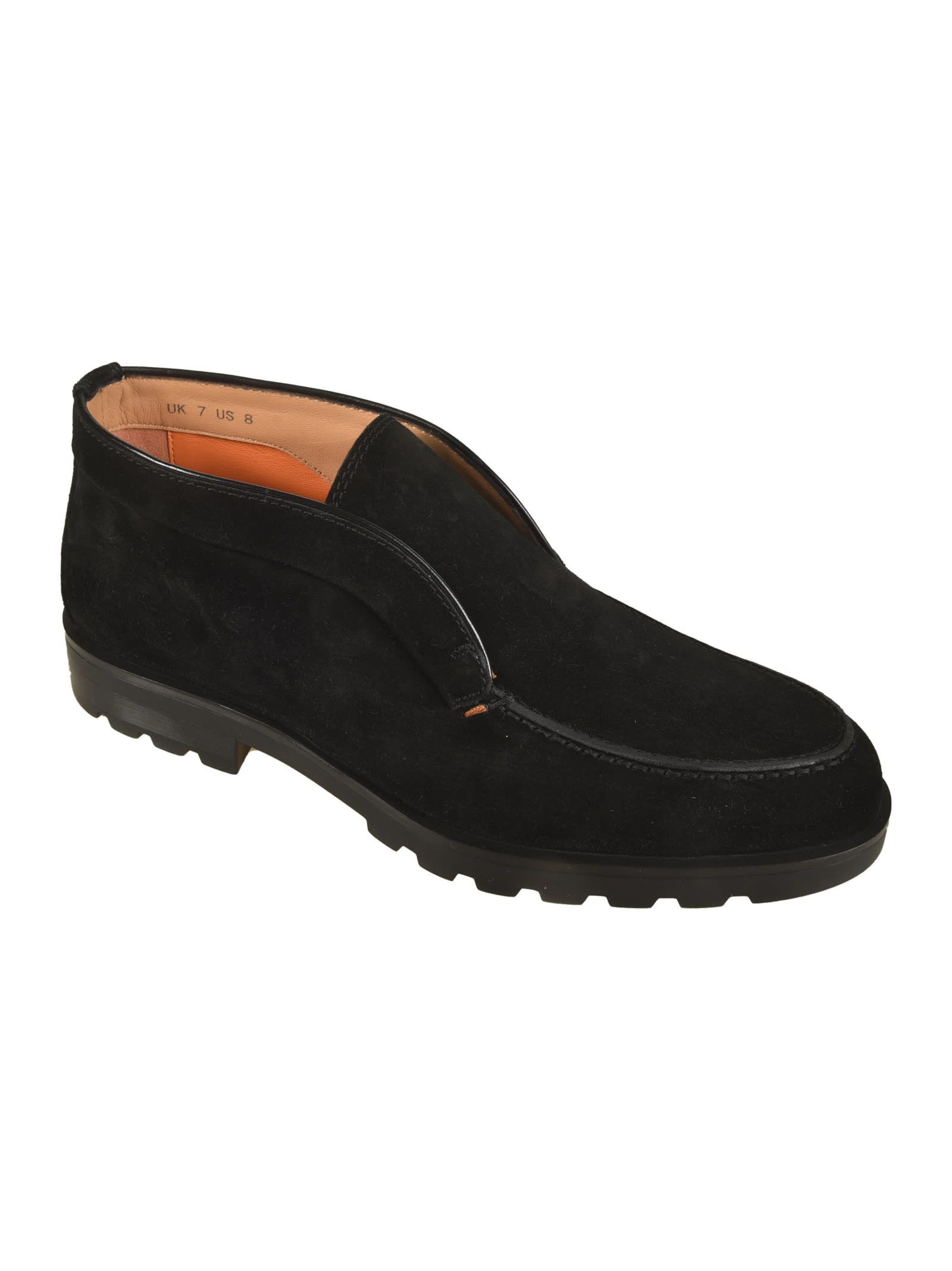 Santoni Midnight Blue Calf Suede Slip-on Shoes With Branded Insole In Gray