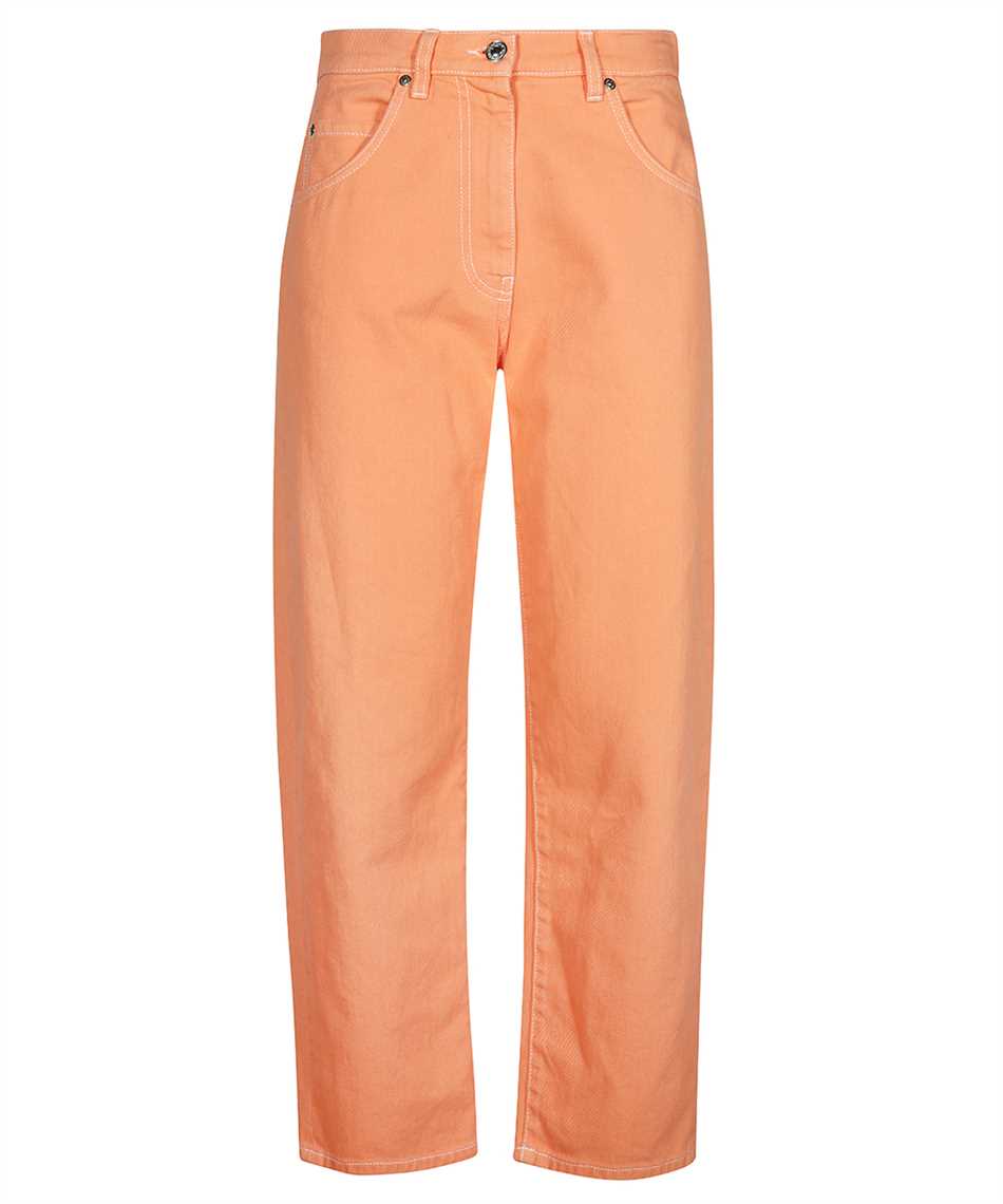 Msgm Cotton Trousers In Orange