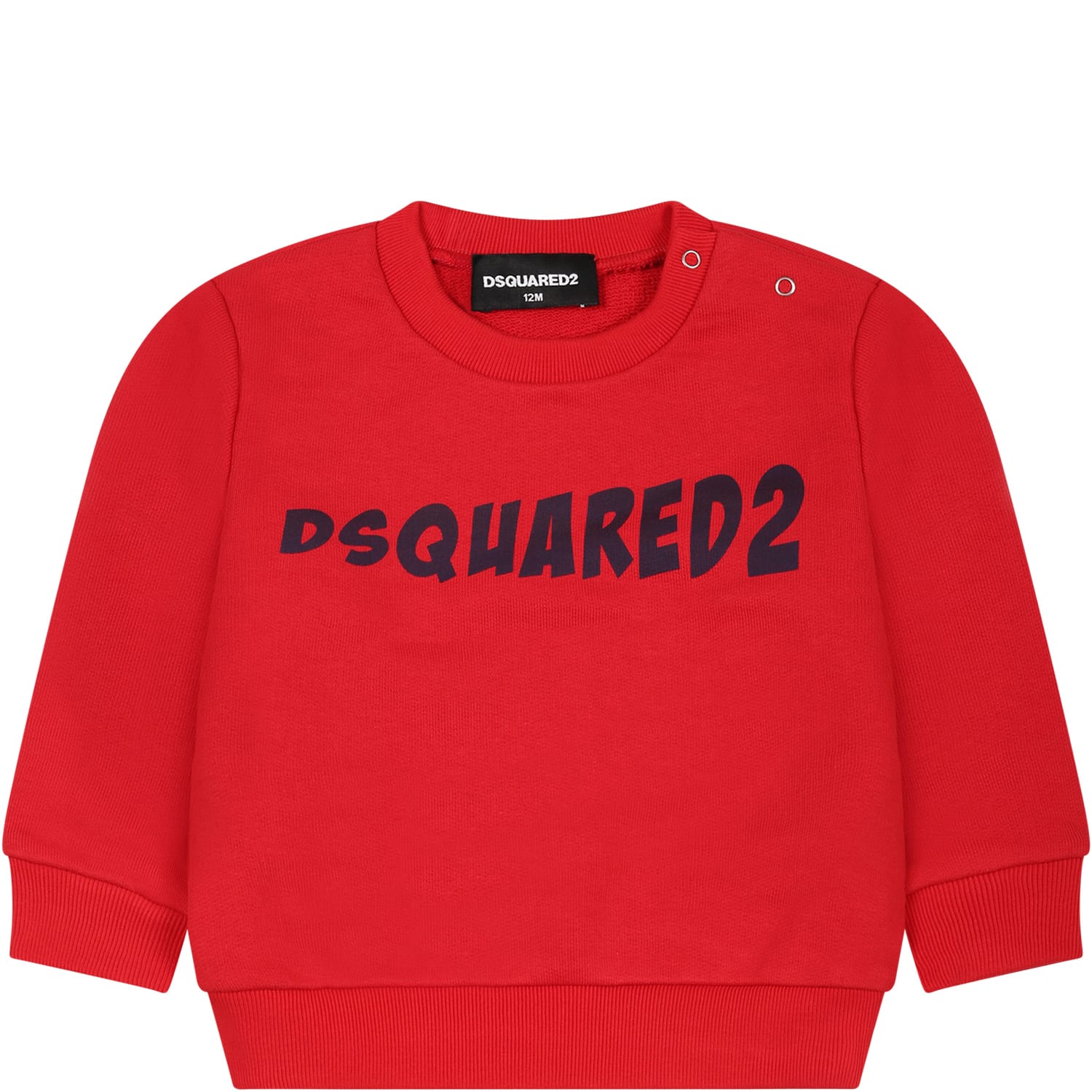 Dsquared2 Red Sweatshirt For Baby Boy With Logo