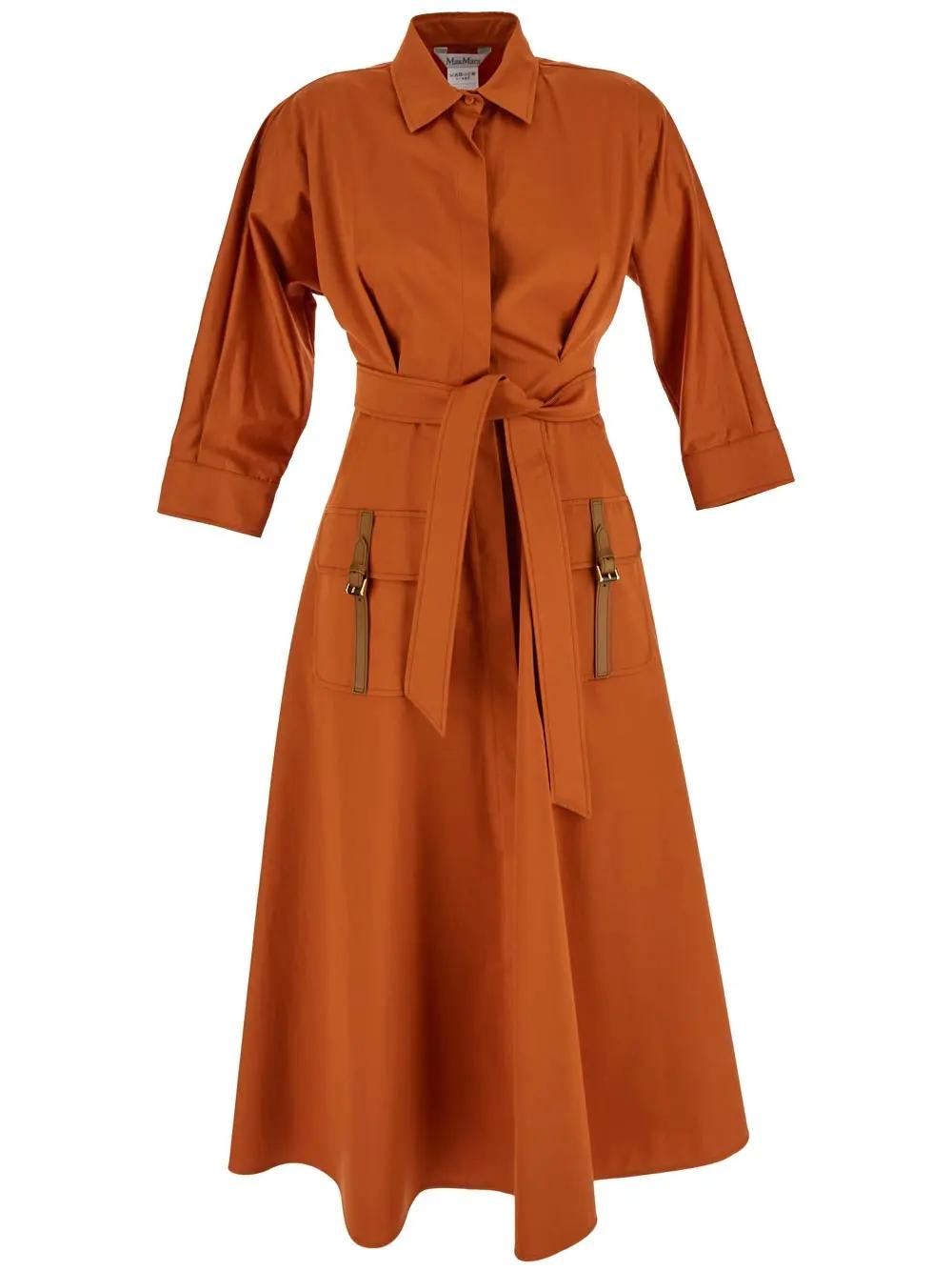 Shop Max Mara Sibari Dress In Brown