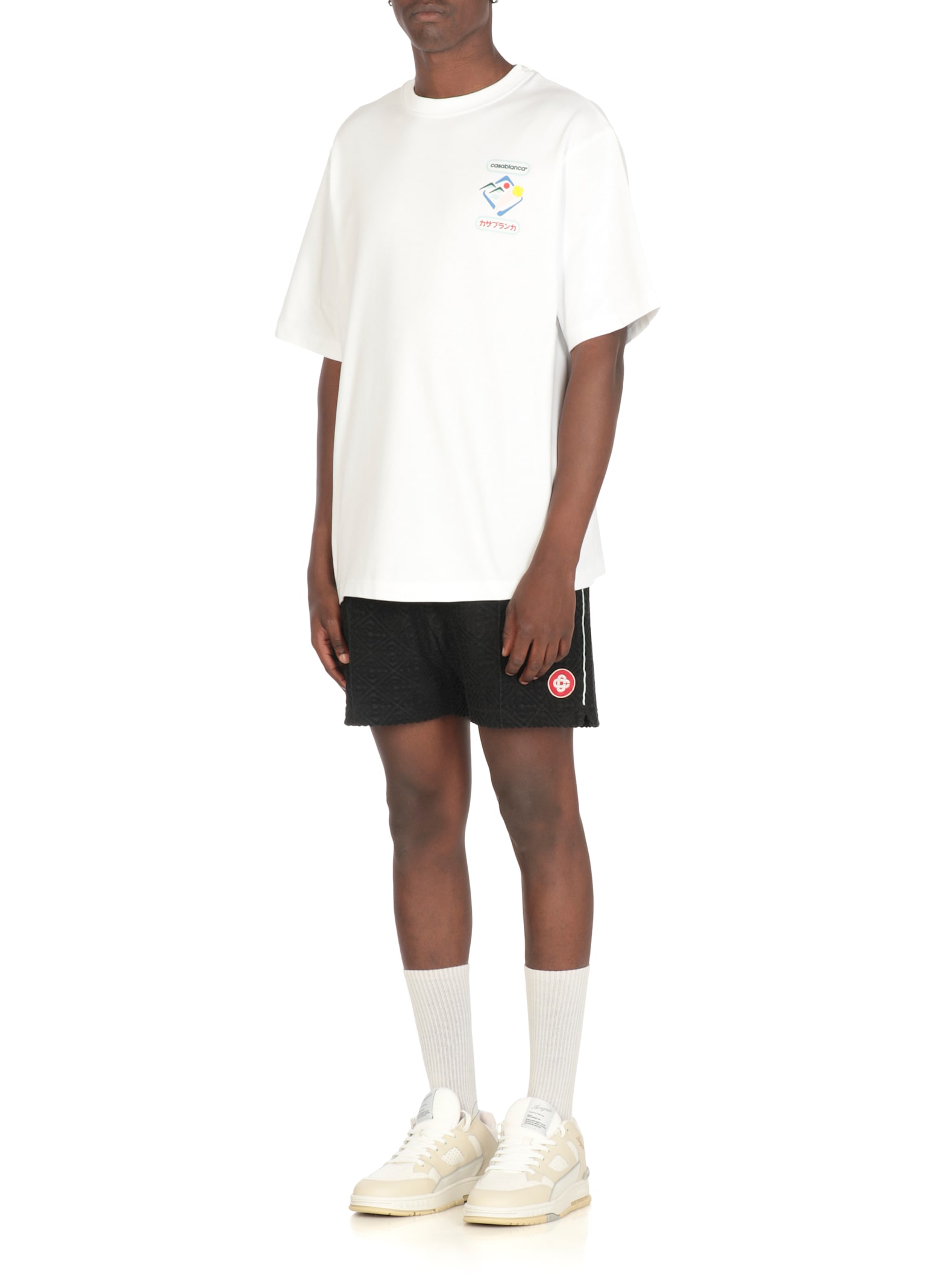 Casablanca Montaigne Sportif Crewneck Graphic Print T-shirt In White
